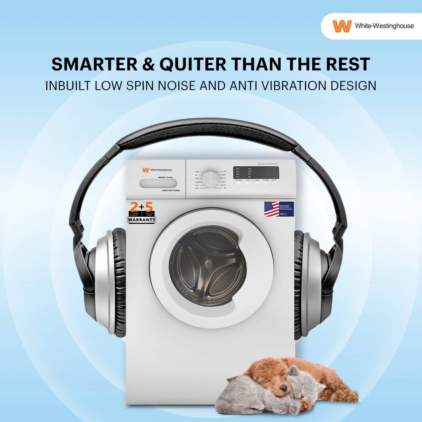 White Westinghouse 10.5 kg Fully Automatic Front Load Washing Machine (HDF1050, In-built Heater, White) White Westinghouse 10.5 kg Fully Automatic Front Load Washing Machine (HDF1050, In-built Heater, White)_14