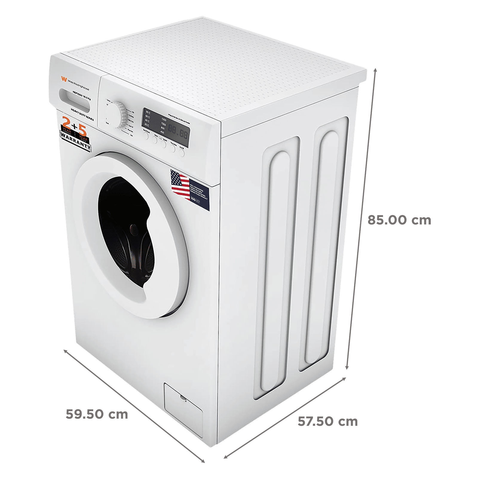 White Westinghouse 10.5 kg Fully Automatic Front Load Washing Machine (HDF1050, In-built Heater, White) White Westinghouse 10.5 kg Fully Automatic Front Load Washing Machine (HDF1050, In-built Heater, White)_3