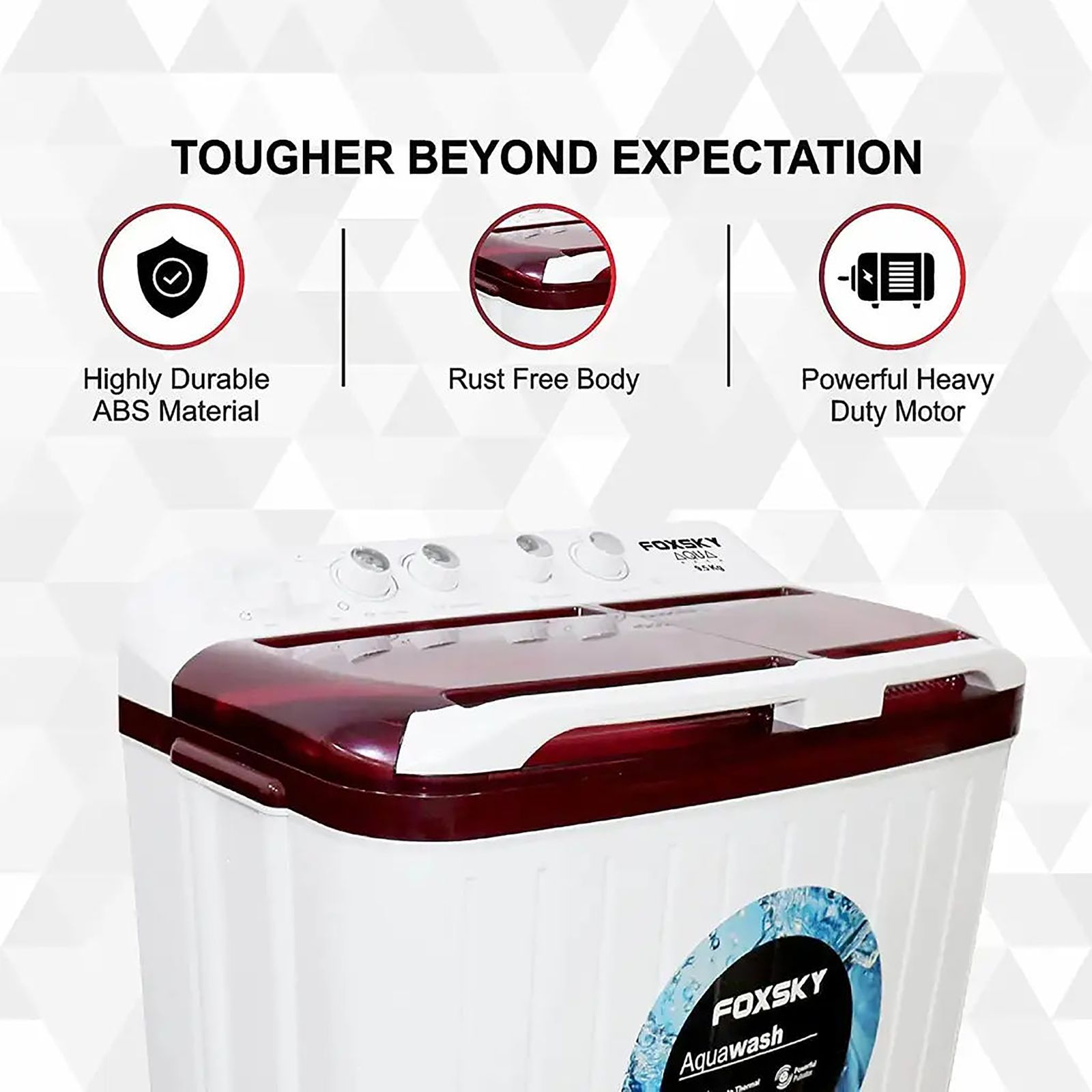 FOXSKY 7 kg Semi-Automatic Top Load Washing Machine with Magic Filter (Aqua Wash, Maroon)_6