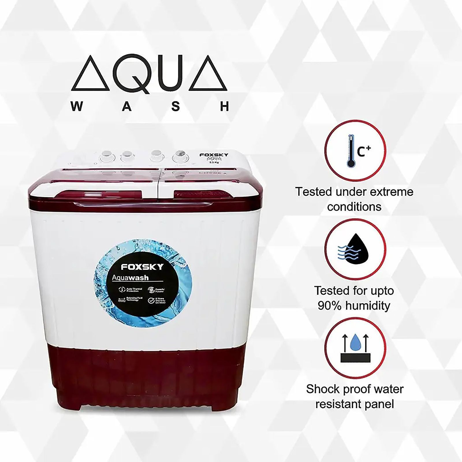 FOXSKY 7 kg Semi-Automatic Top Load Washing Machine with Magic Filter (Aqua Wash, Maroon)_7