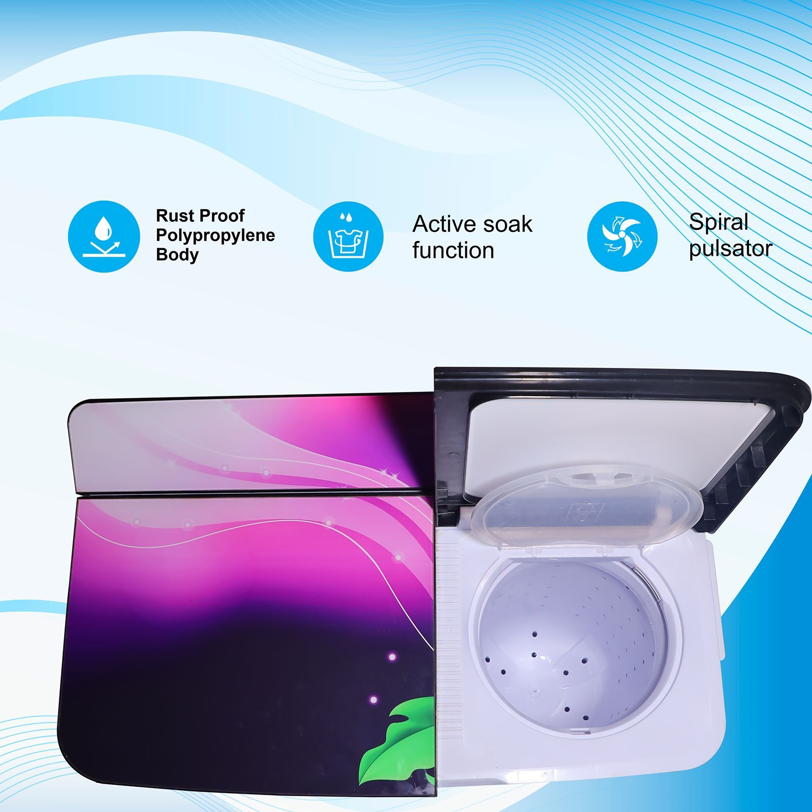 FOXSKY 8 kg Semi-Automatic Top Load Washing Machine with Magic Filter (Aqua Wash, Maroon)_6