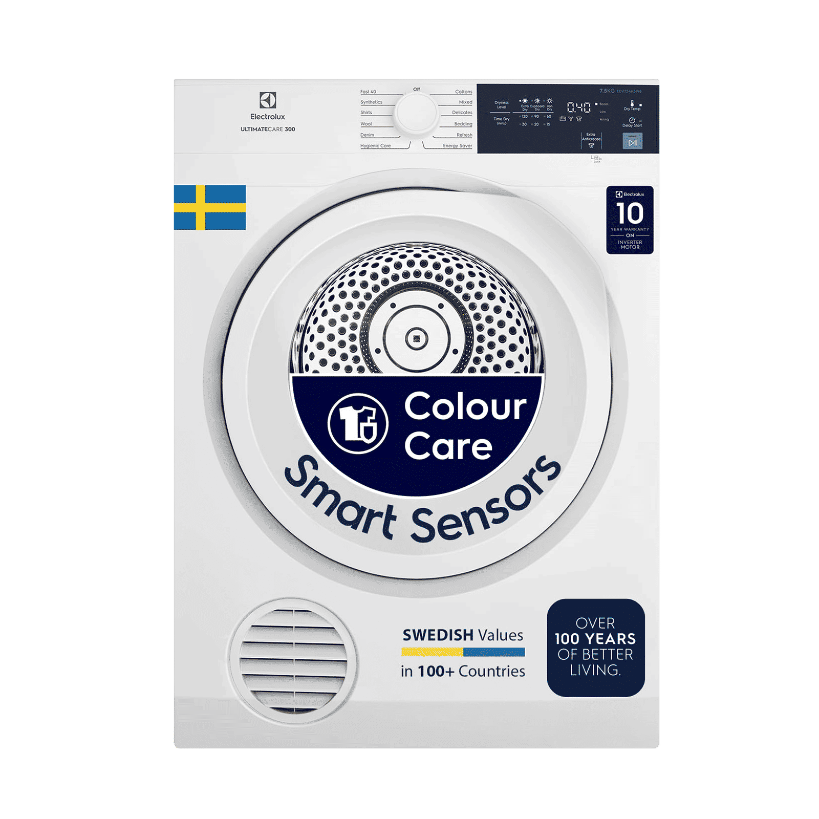 Electrolux 8.5 Kg Fully Automatic Front Load Dryer (UltimateCare 300, EDV854J3WB, ReverseTumbling, White)_1