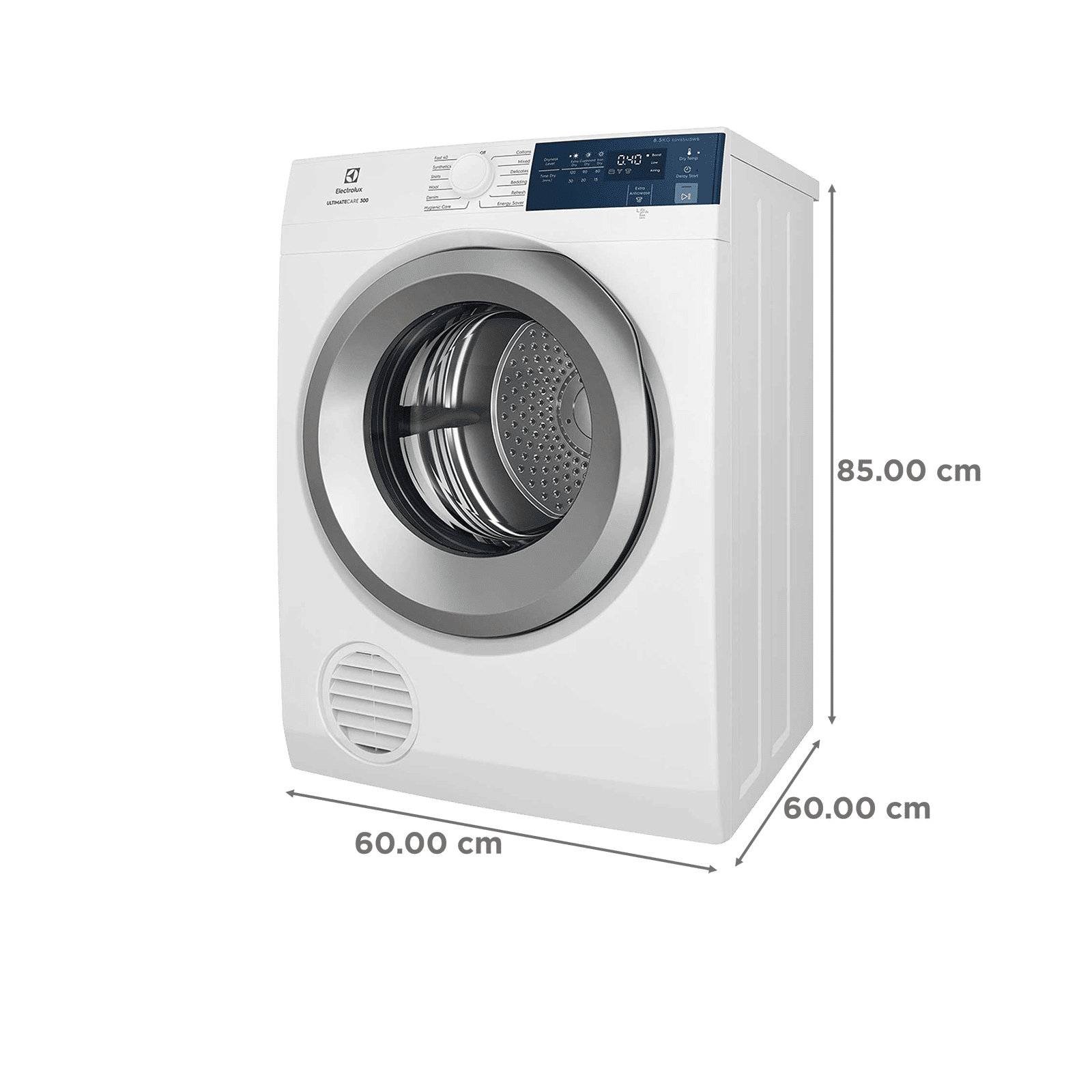 Electrolux 8.5 Kg Fully Automatic Front Load Dryer (UltimateCare 300, EDV854J3WB, ReverseTumbling, White)_3