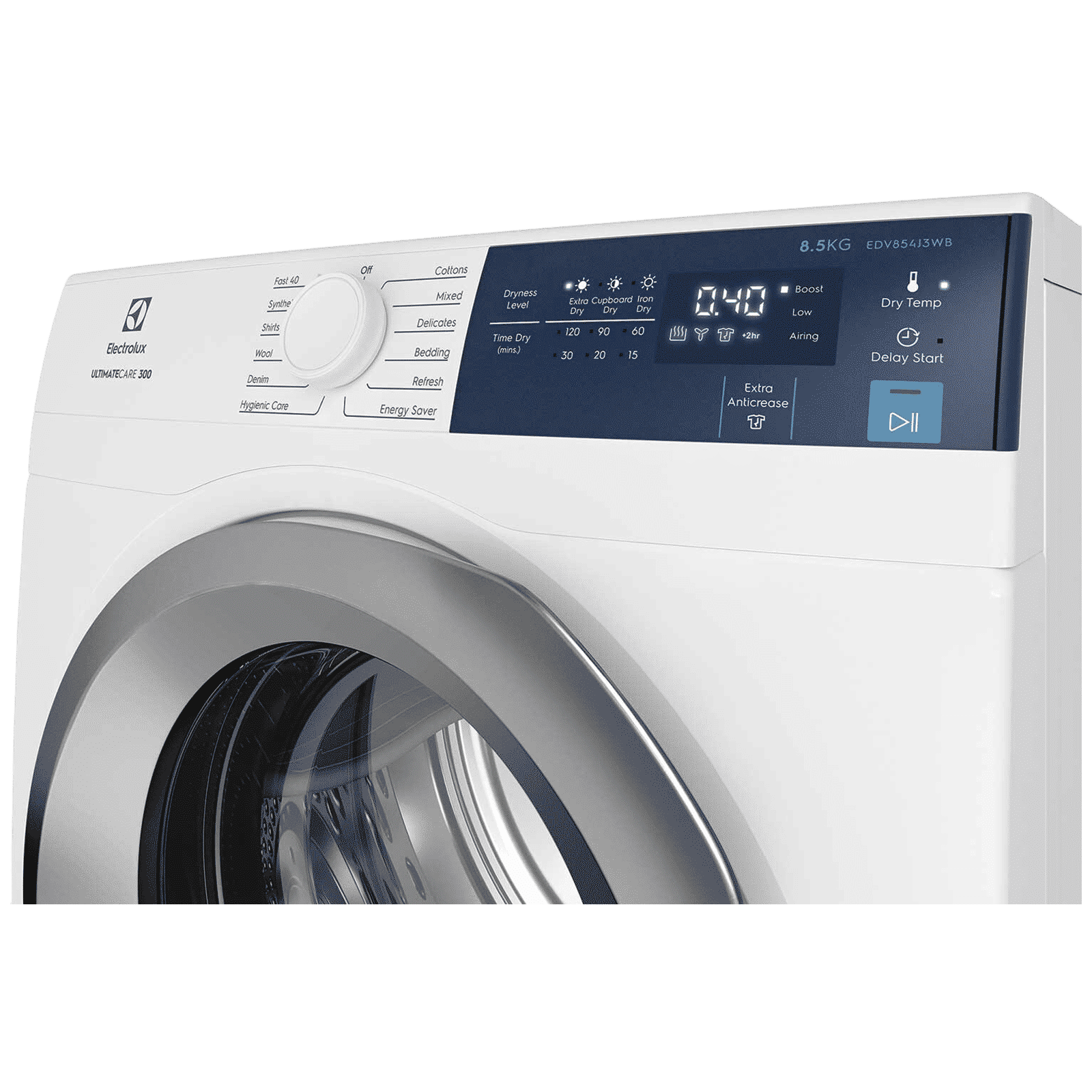 Electrolux 8.5 Kg Fully Automatic Front Load Dryer (UltimateCare 300, EDV854J3WB, ReverseTumbling, White)_4