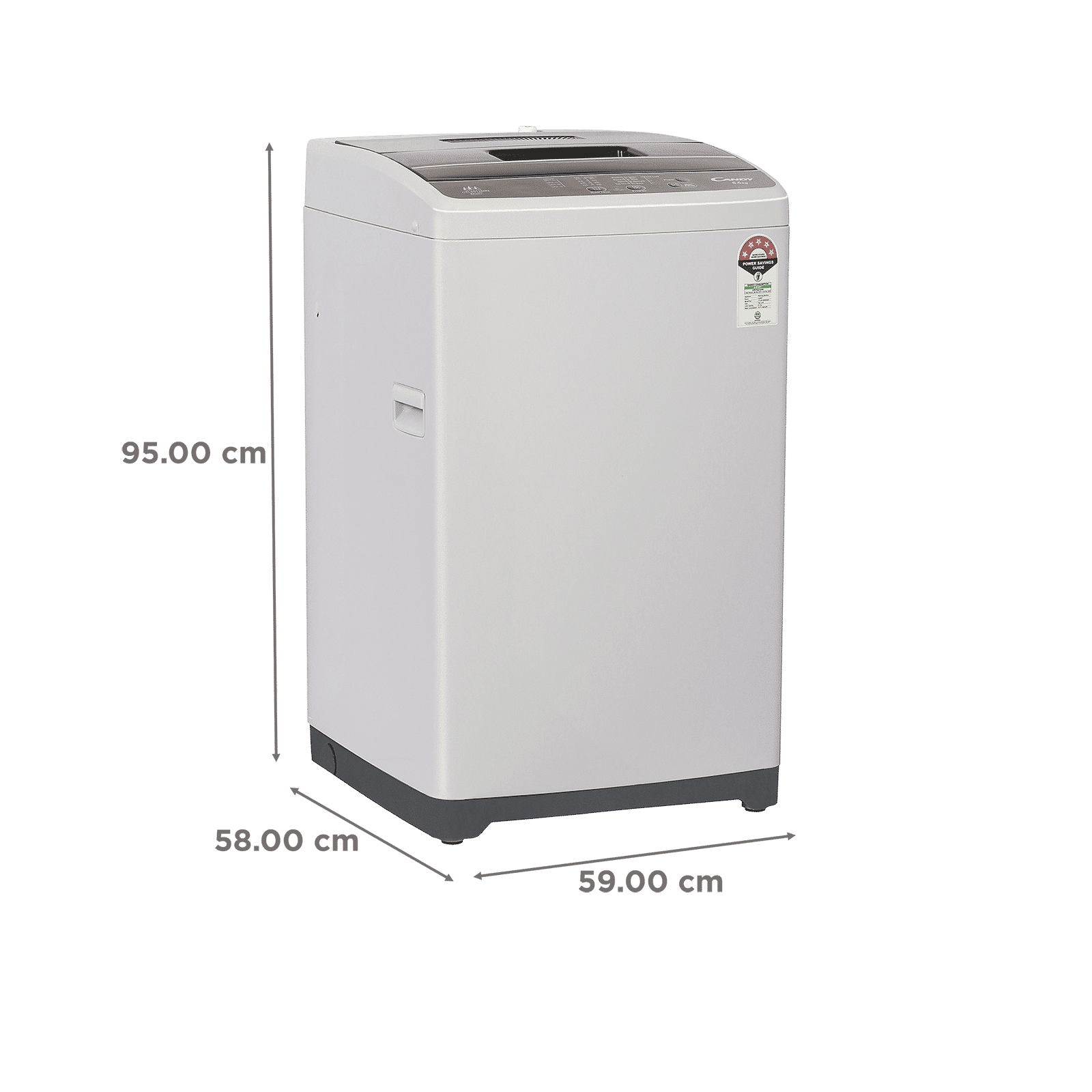 CANDY 6.5 Kg 5 Star Fully Automatic Top Load Washing Machine (CTL651269N, Stainless Steel Drum, Moonlight Grey)_3