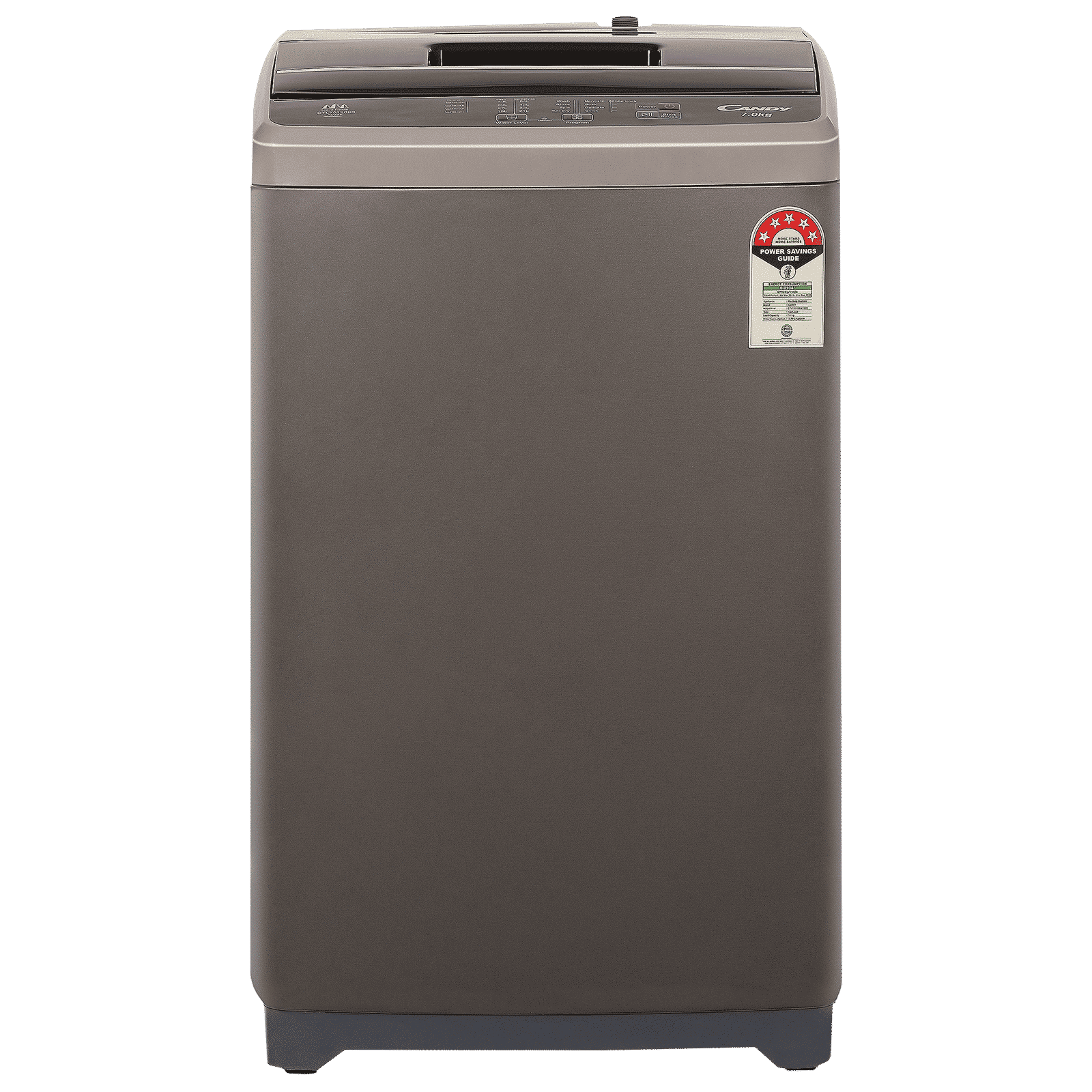 CANDY 7 kg 5 Star Fully Automatic Top Load Washing Machine (CTL701269S, Stainless Steel Drum, Dark Grey)_1