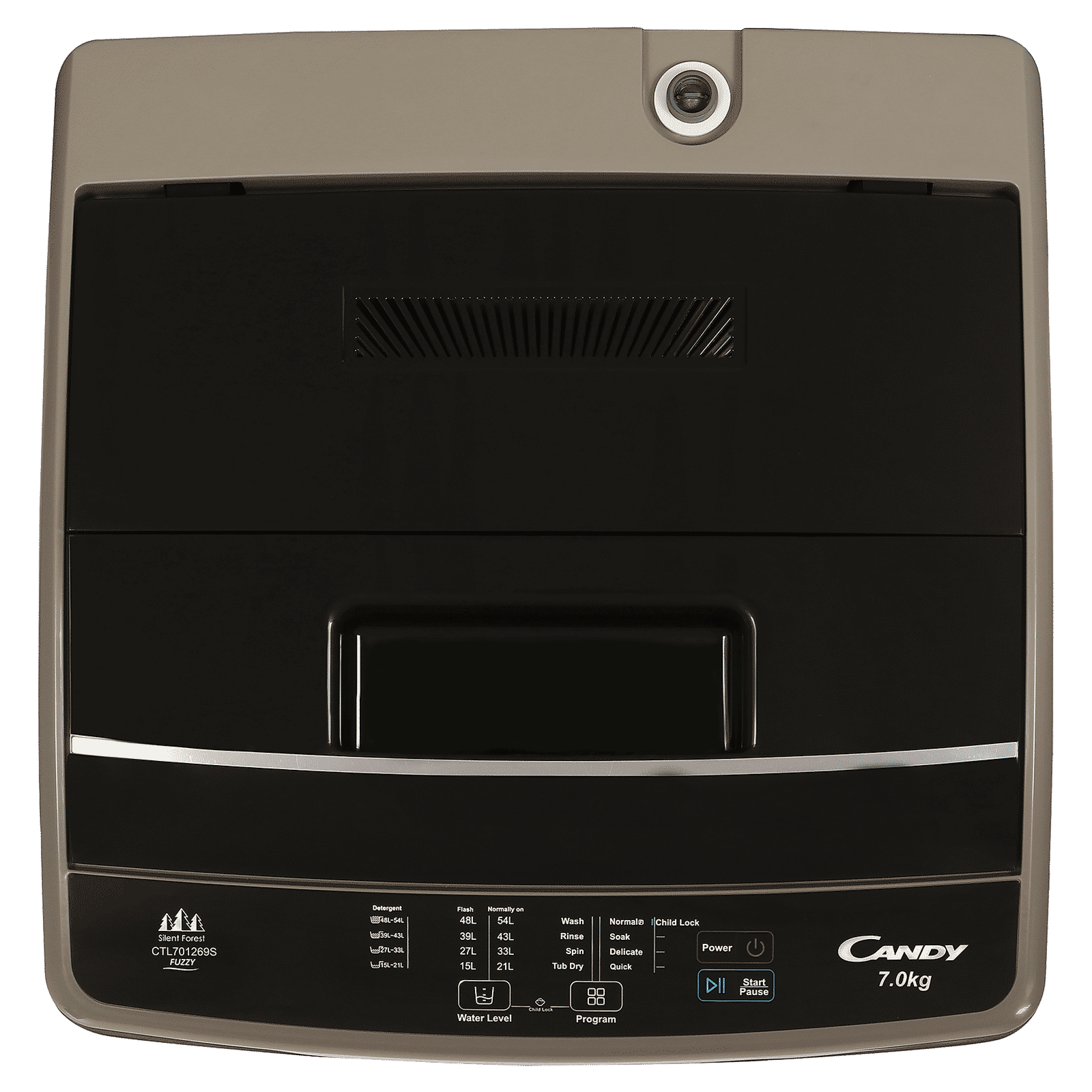 CANDY 7 kg 5 Star Fully Automatic Top Load Washing Machine (CTL701269S, Stainless Steel Drum, Dark Grey)_4