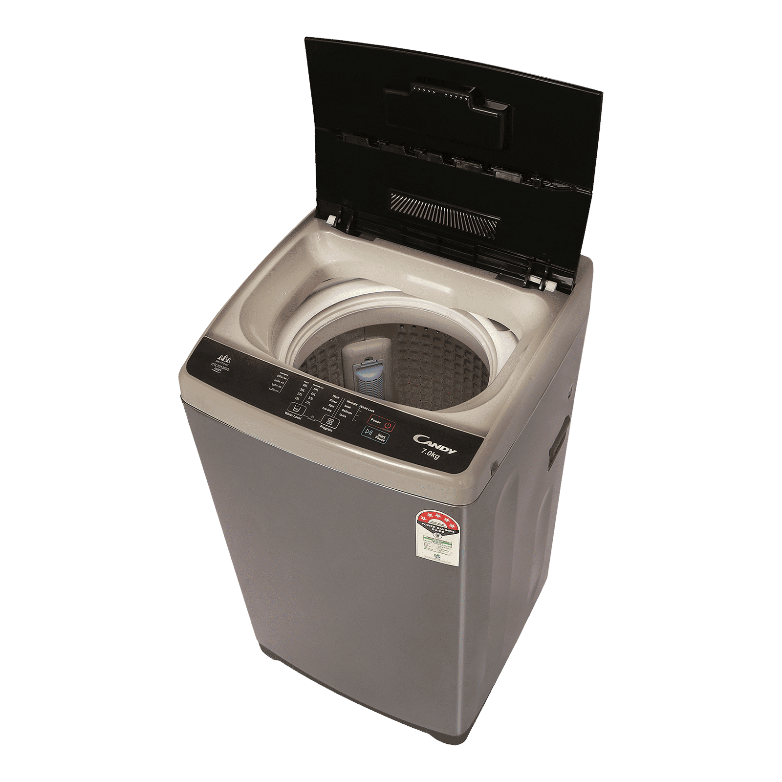 CANDY 7 kg 5 Star Fully Automatic Top Load Washing Machine (CTL701269S, Stainless Steel Drum, Dark Grey)_7