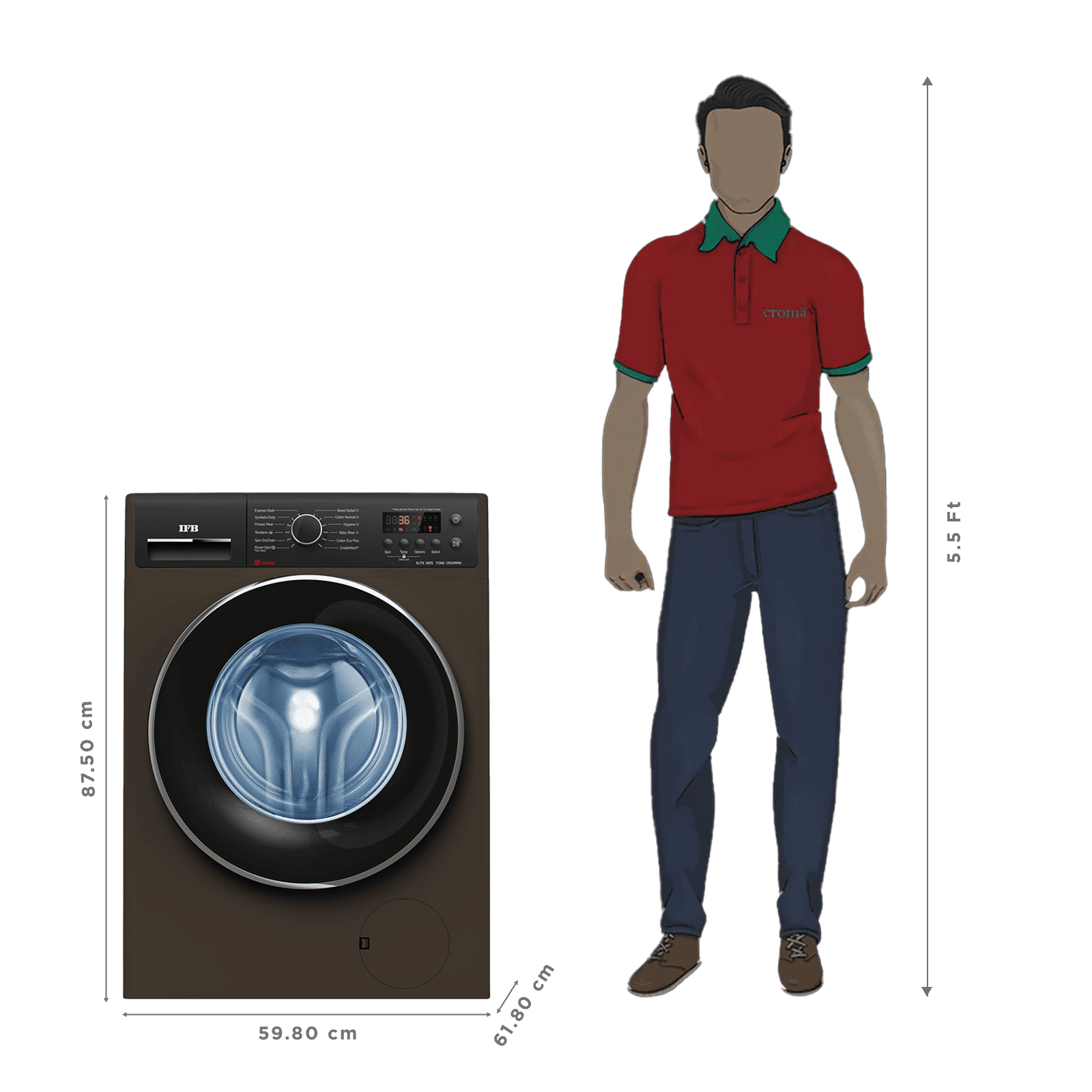 IFB 7 kg 5 Star Fully Automatic Front Load Washing Machine (Elite MXS 7012, Crescent Moon Drum, Mocha) IFB 7 kg 5 Star Fully Automatic Front Load Washing Machine (Elite MXS 7012, Crescent Moon Drum, Mocha)_3