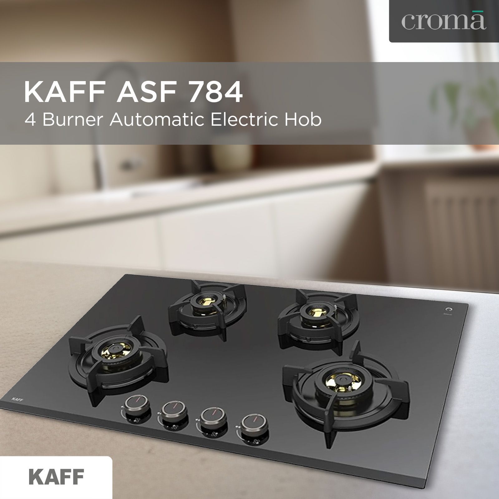 KAFF ASF 784 Tempered Glass Top 4 Burner Automatic Electric Hob (Flame Failure Device, Black)_11