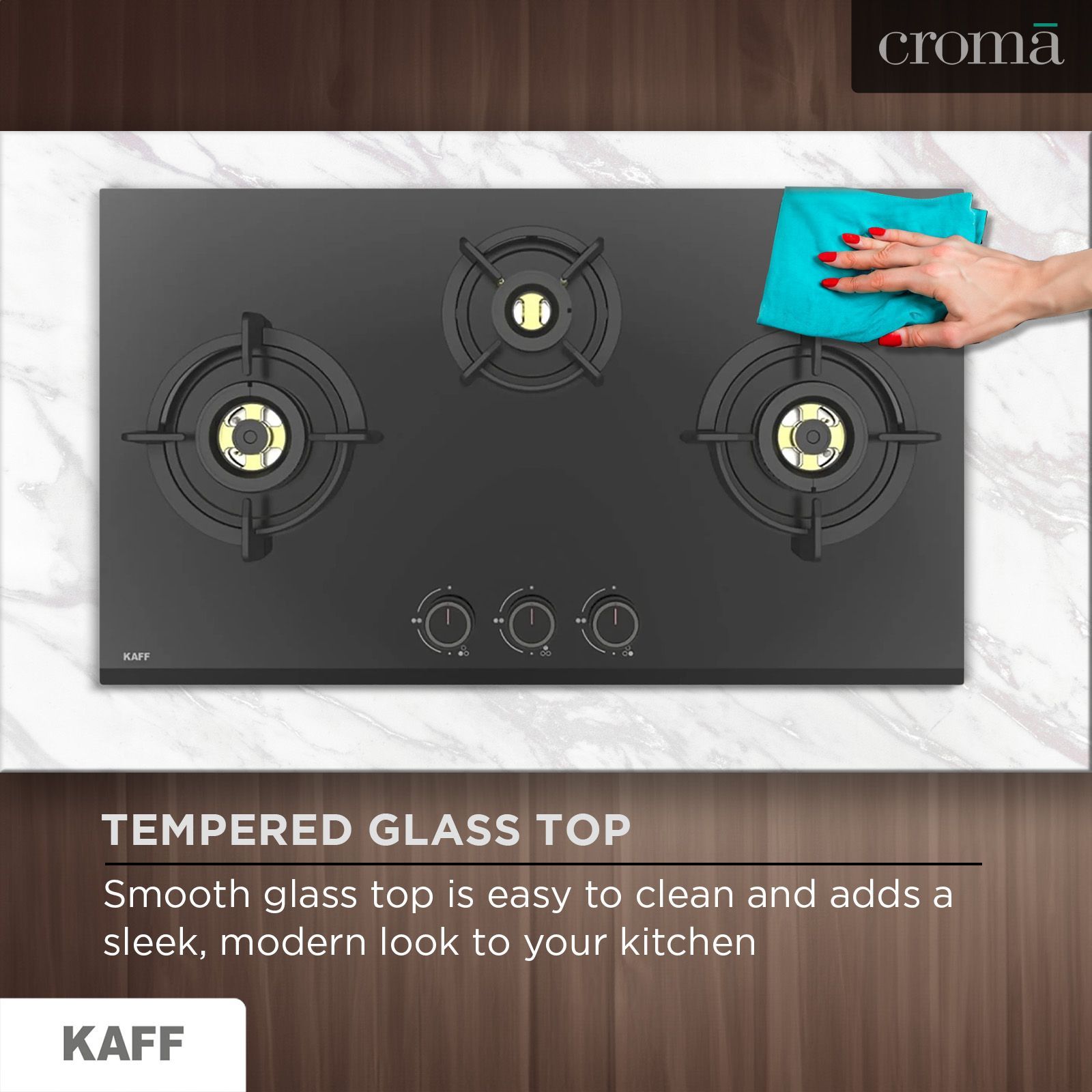 KAFF ASF 783 Tempered Glass Top 3 Burner Automatic Electric Hob (Flame Failure Device, Black)_17