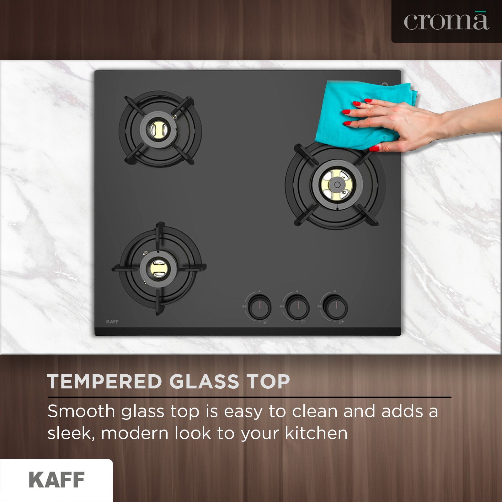 KAFF ASF 603 Tempered Glass Top 3 Burner Automatic Electric Hob (Flame Failure Device, Black)_13