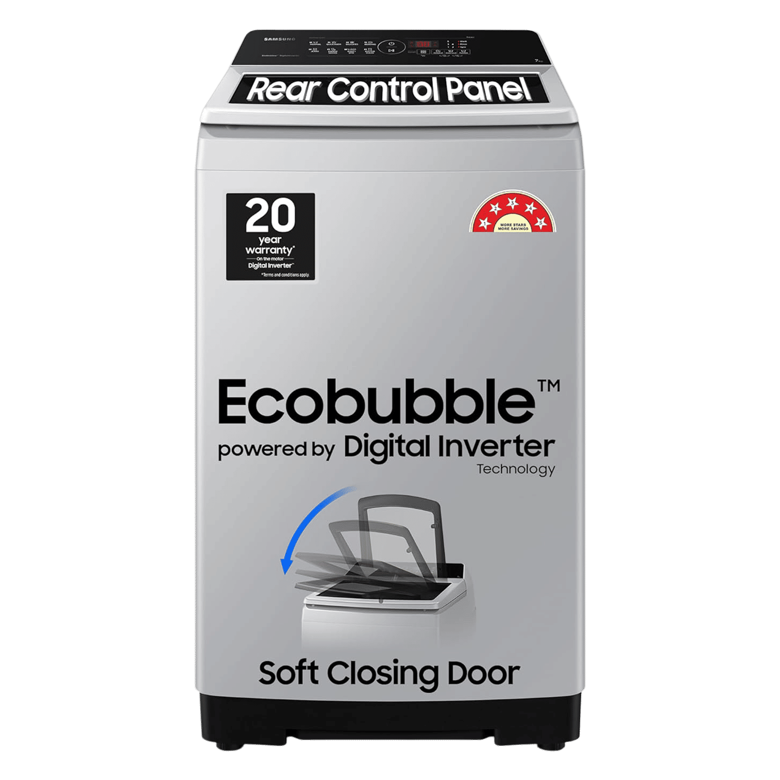 SAMSUNG 7 Kg 5 Star Inverter Fully Automatic Top Load Washing Machine (WA70BG4441YYTL, Ecobubble Technology, Lavender Grey) SAMSUNG 7 Kg 5 Star Inverter Fully Automatic Top Load Washing Machine (WA70BG4441YYTL, Ecobubble Technology, Lavender Grey)_1