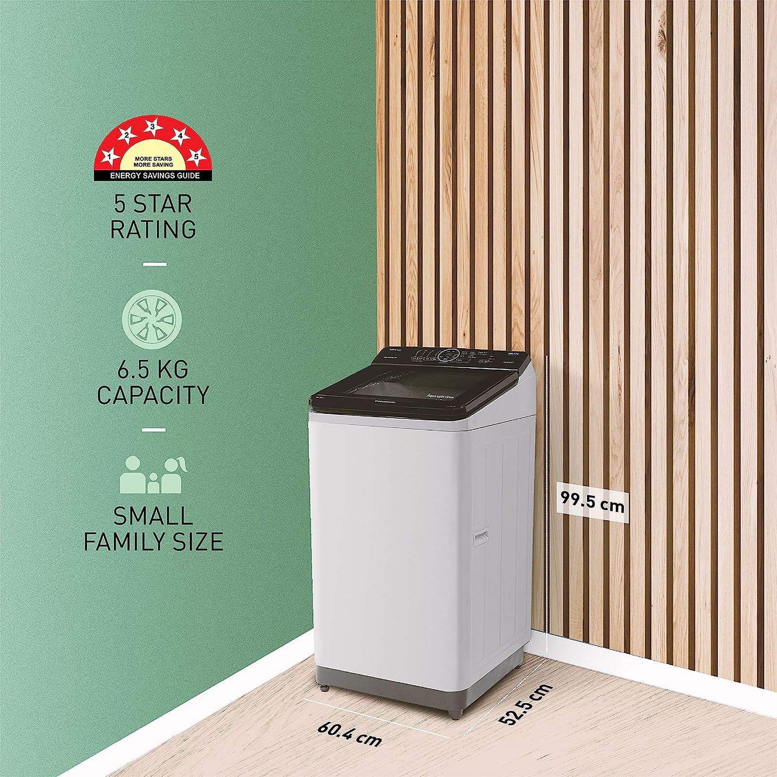 Panasonic 7 kg 5 Star Fully Automatic Top Load Washing Machine (NA-F70AH10MB, In-built Heater, Middle Free Silver)_12