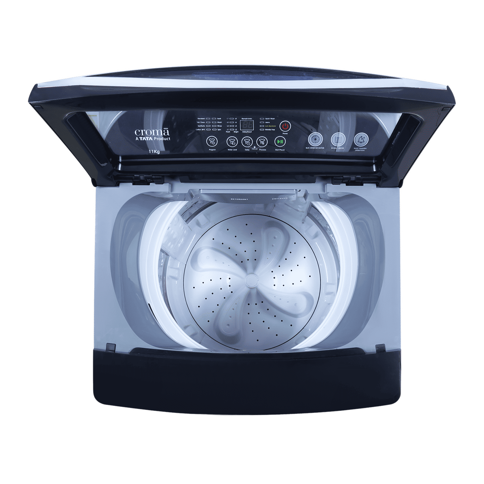 Croma 11 kg 5 Star Inverter Fully Automatic Top Load Washing Machine ( In-built Heater, Mid Black)_4