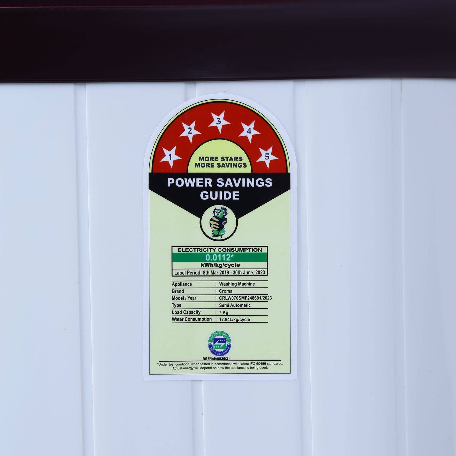 Croma 7 kg 5 Star Semi Automatic Washing Machine with Built-in Soak Function (Burgundy) Croma 7 kg 5 Star Semi Automatic Washing Machine with Built-in Soak Function (Burgundy)_13