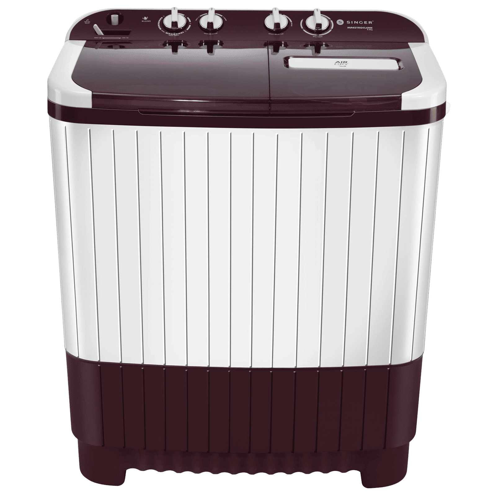 Singer 8.5 kg 5 Star Semi Automatic Washing Machine with Pro Spin Pulsator (Maestroclean SM 8500, White and Maroon)_1