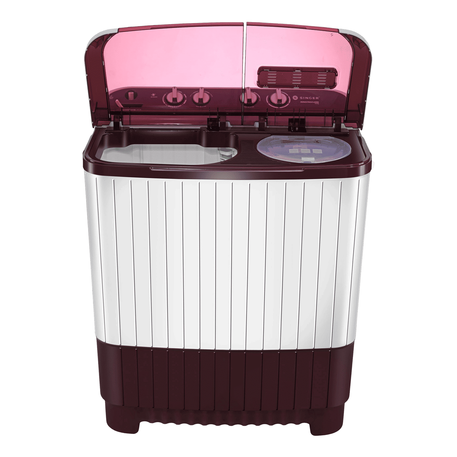 Singer 8.5 kg 5 Star Semi Automatic Washing Machine with Pro Spin Pulsator (Maestroclean SM 8500, White and Maroon)_7