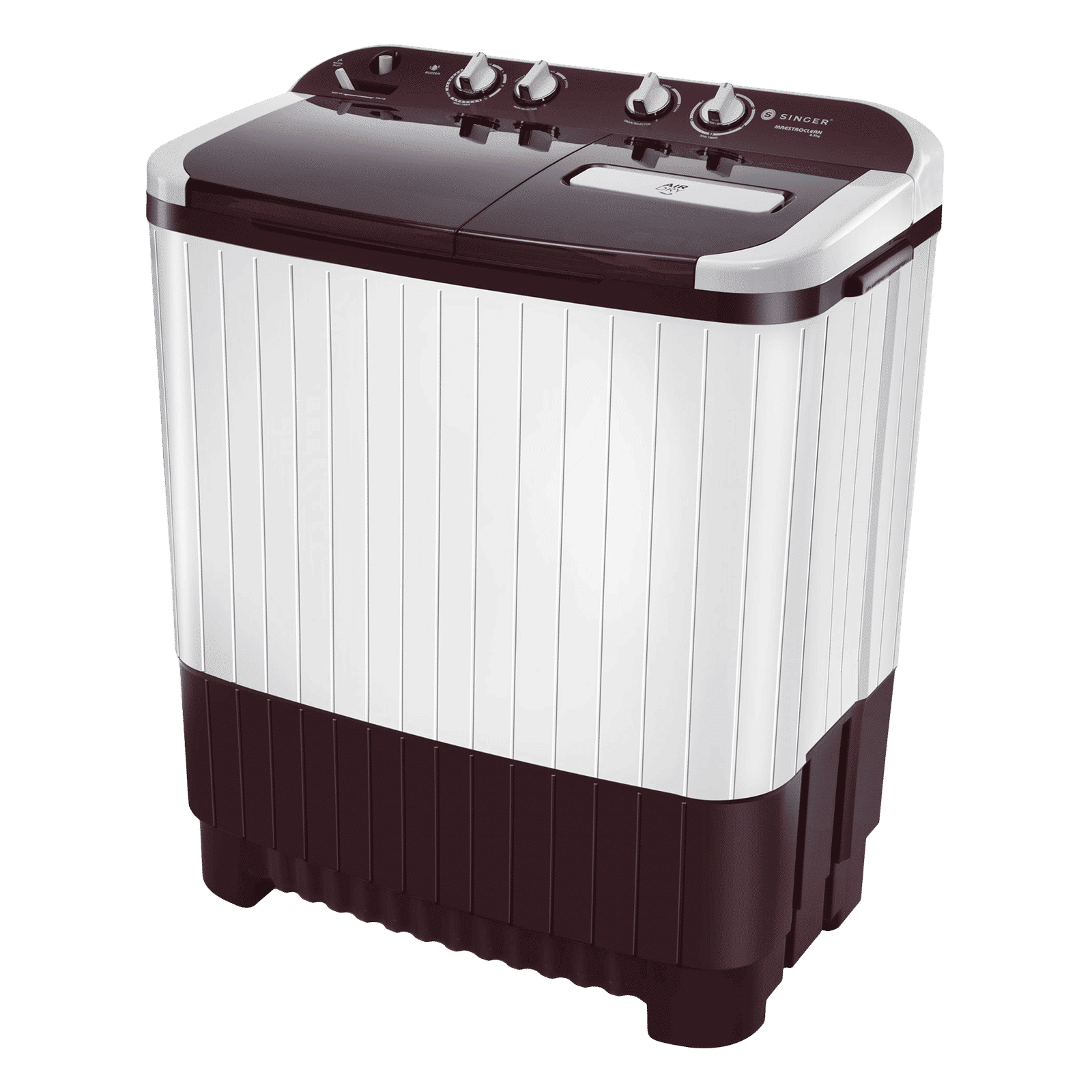 Singer 8.5 kg 5 Star Semi Automatic Washing Machine with Pro Spin Pulsator (Maestroclean SM 8500, White and Maroon)_5