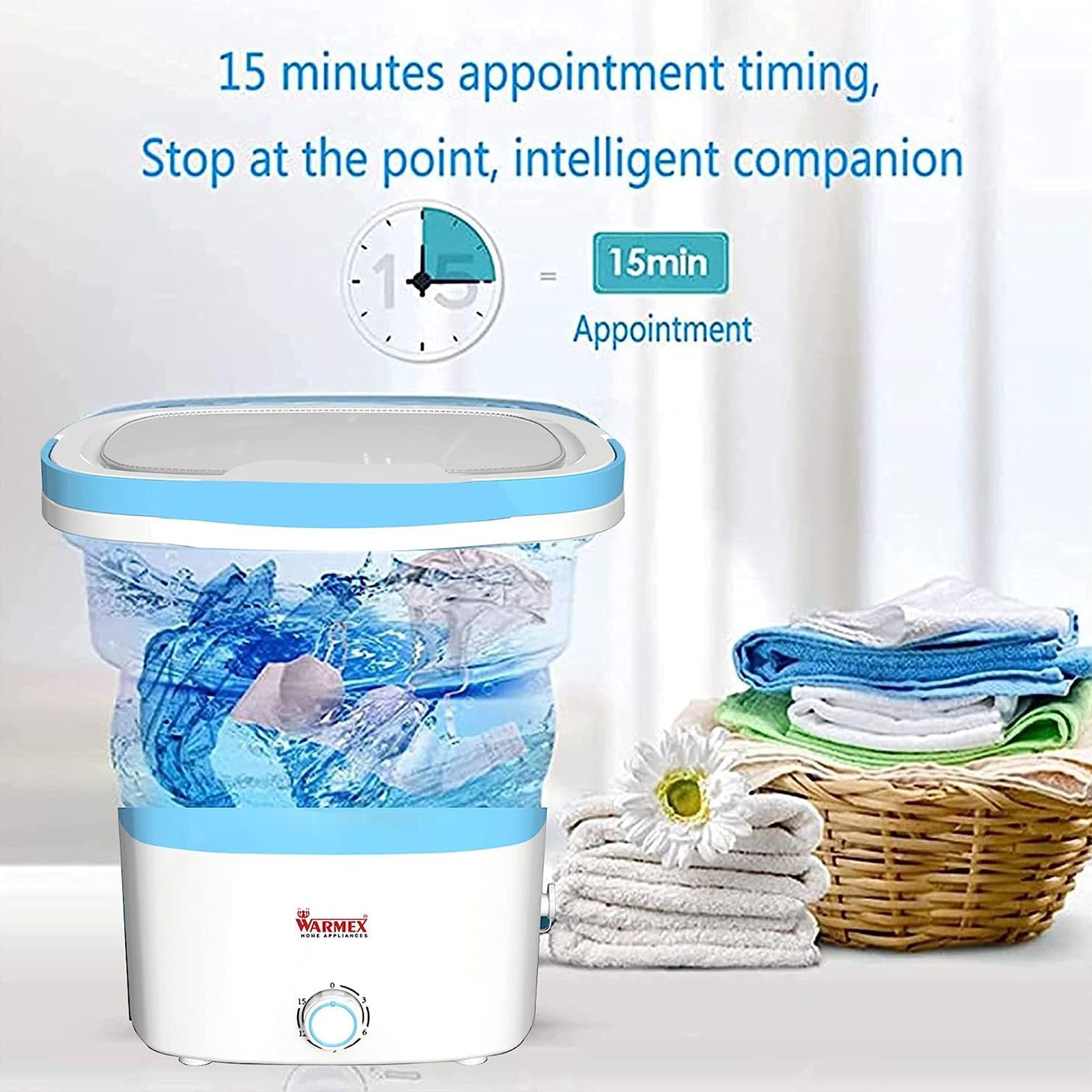 WARMEX 2 Kg/2 Kg Semi-Automatic Top Load Washer Dryer Combo (Foldable, FCW-05, Blue)_7