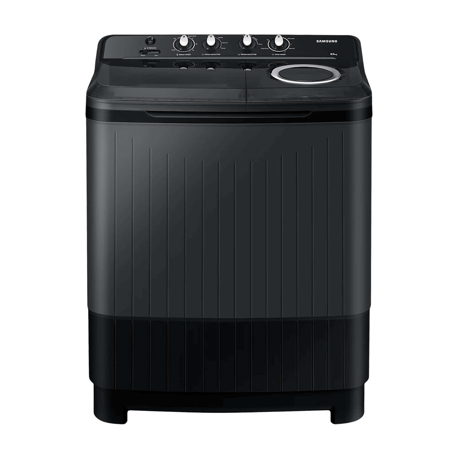 SAMSUNG 8.5 kg 5 Star Semi Automatic Washing Machine with Air Turbo Drying System (WT85B4200GD/TL, Dark Grey)_1