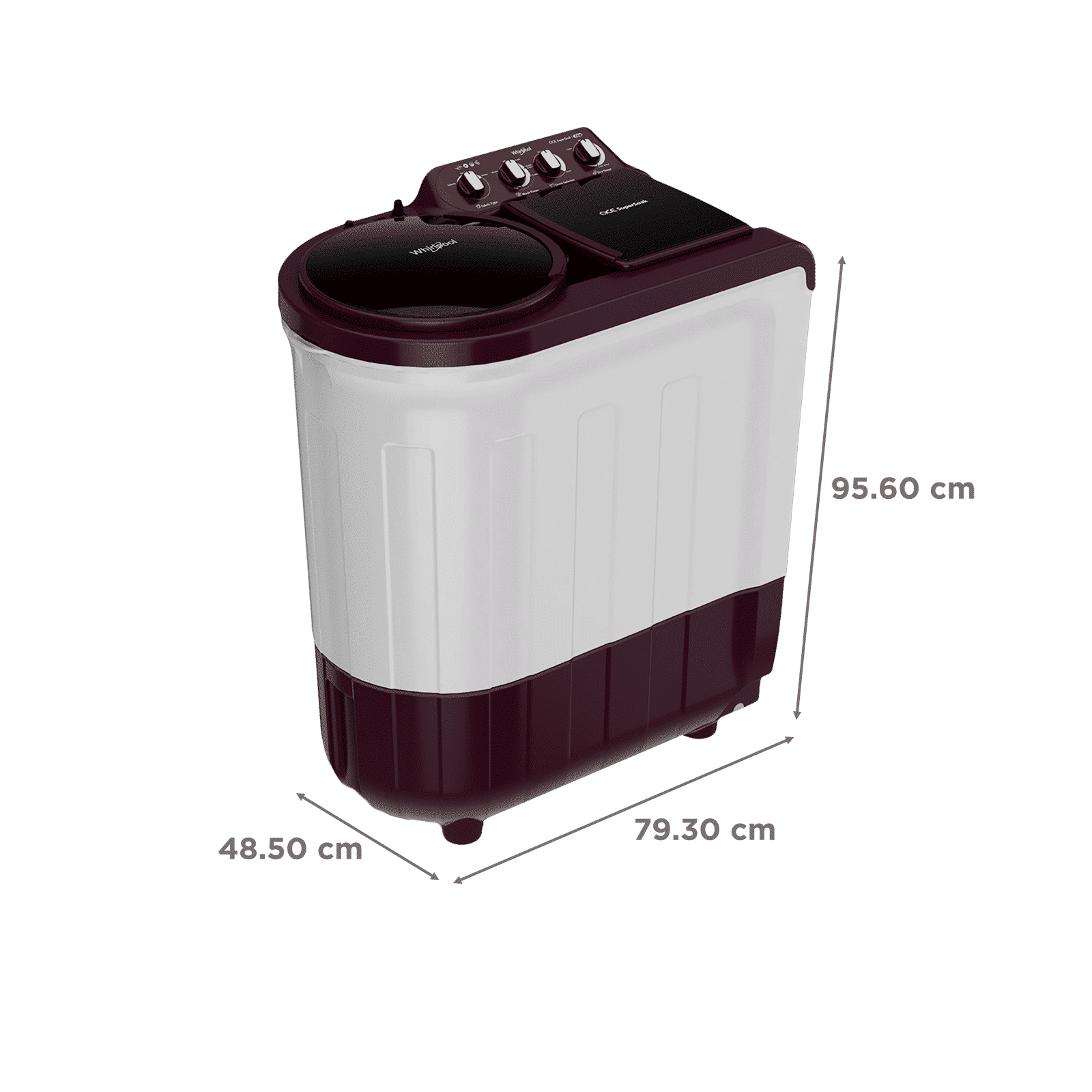 Whirlpool 7 Kg 5 Star Semi- Automatic Washing Machine with Soak Technology (Ace Supreme Pro, 30298, Wine) Whirlpool 7 Kg 5 Star Semi- Automatic Washing Machine with Soak Technology (Ace Supreme Pro, 30298, Wine)_3
