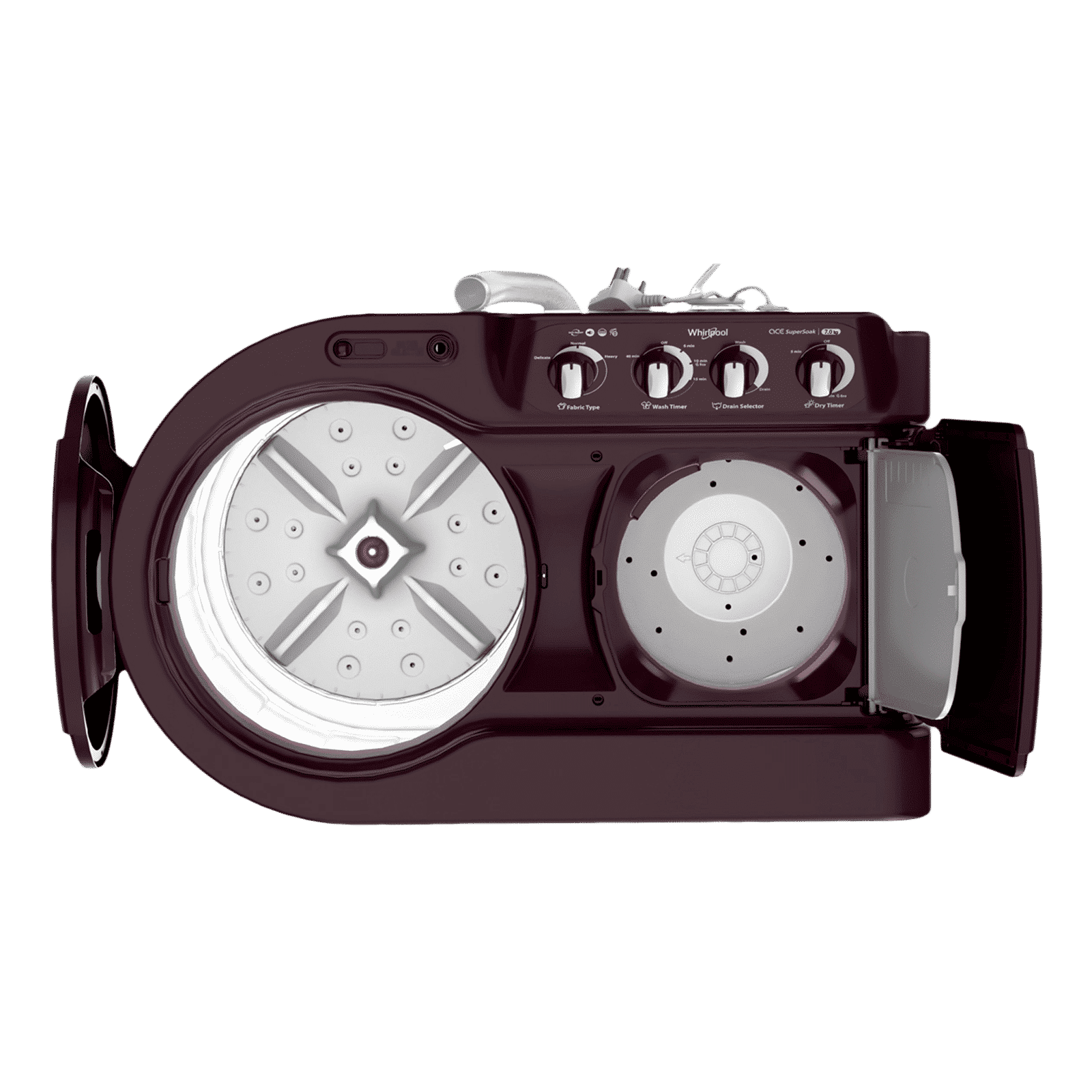 Whirlpool 7 Kg 5 Star Semi- Automatic Washing Machine with Soak Technology (Ace Supreme Pro, 30298, Wine) Whirlpool 7 Kg 5 Star Semi- Automatic Washing Machine with Soak Technology (Ace Supreme Pro, 30298, Wine)_7