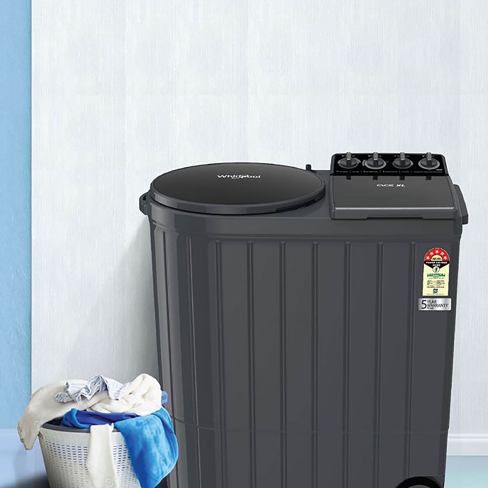 Whirlpool 10kg 5 Star Semi Automatic Twin Load Washer Dryer with 3D Lint Filter (ACE XL, 30277, Graphite Grey) Whirlpool 10kg 5 Star Semi Automatic Twin Load Washer Dryer with 3D Lint Filter (ACE XL, 30277, Graphite Grey)_12