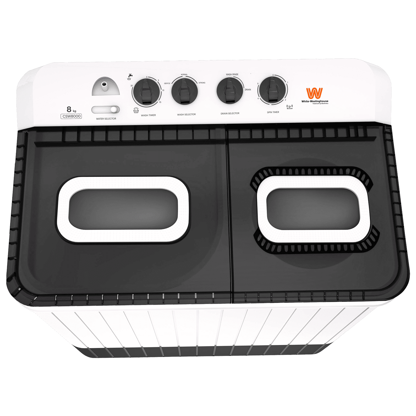 White Westinghouse 8 kg 5 Star Semi Automatic Washing Machine with 5 Wing Pulsator (CSW8000, White and Grey)_4