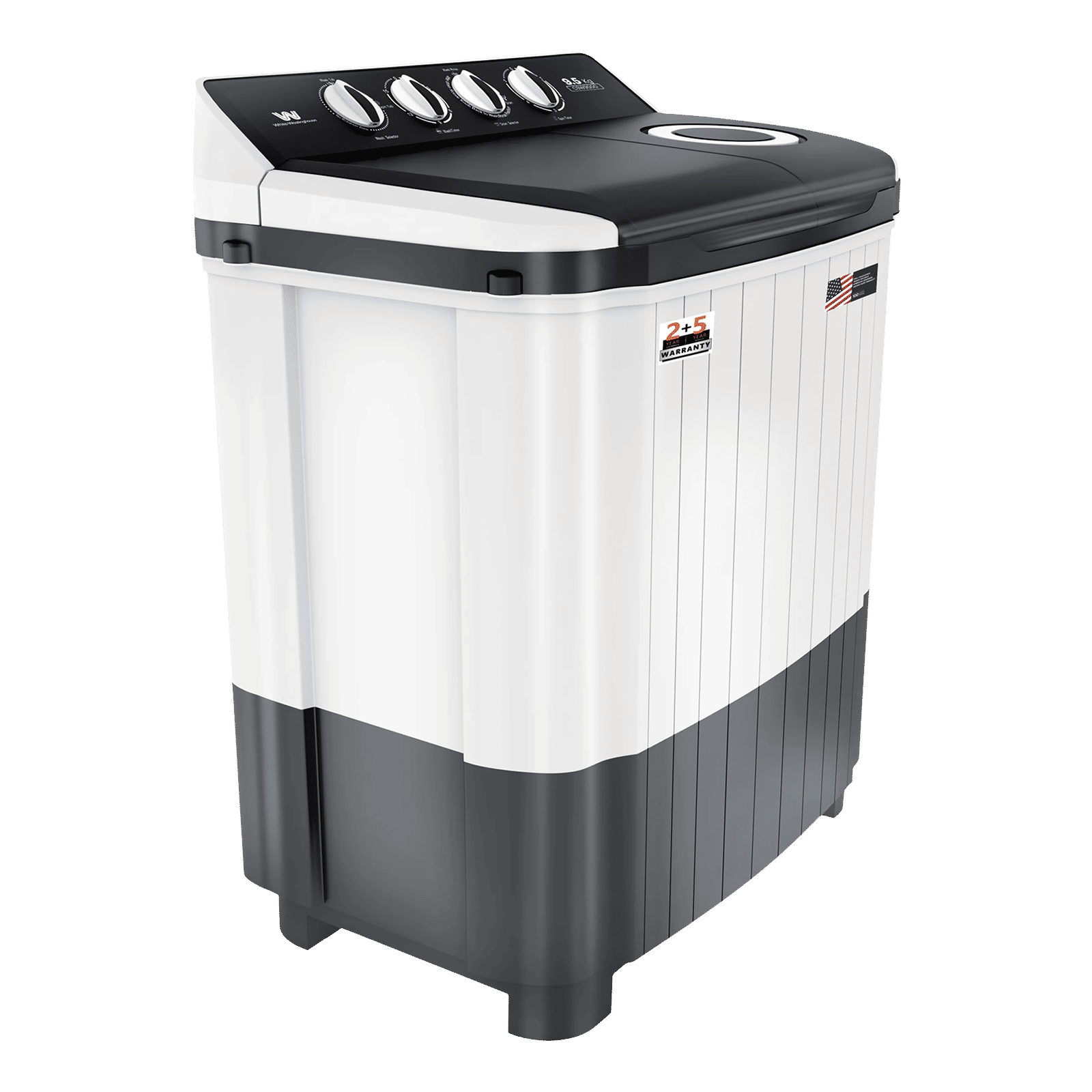 White Westinghouse 9.5 kg Semi Automatic Washing Machine with Robust Motor (CSW9500, Grey)_5