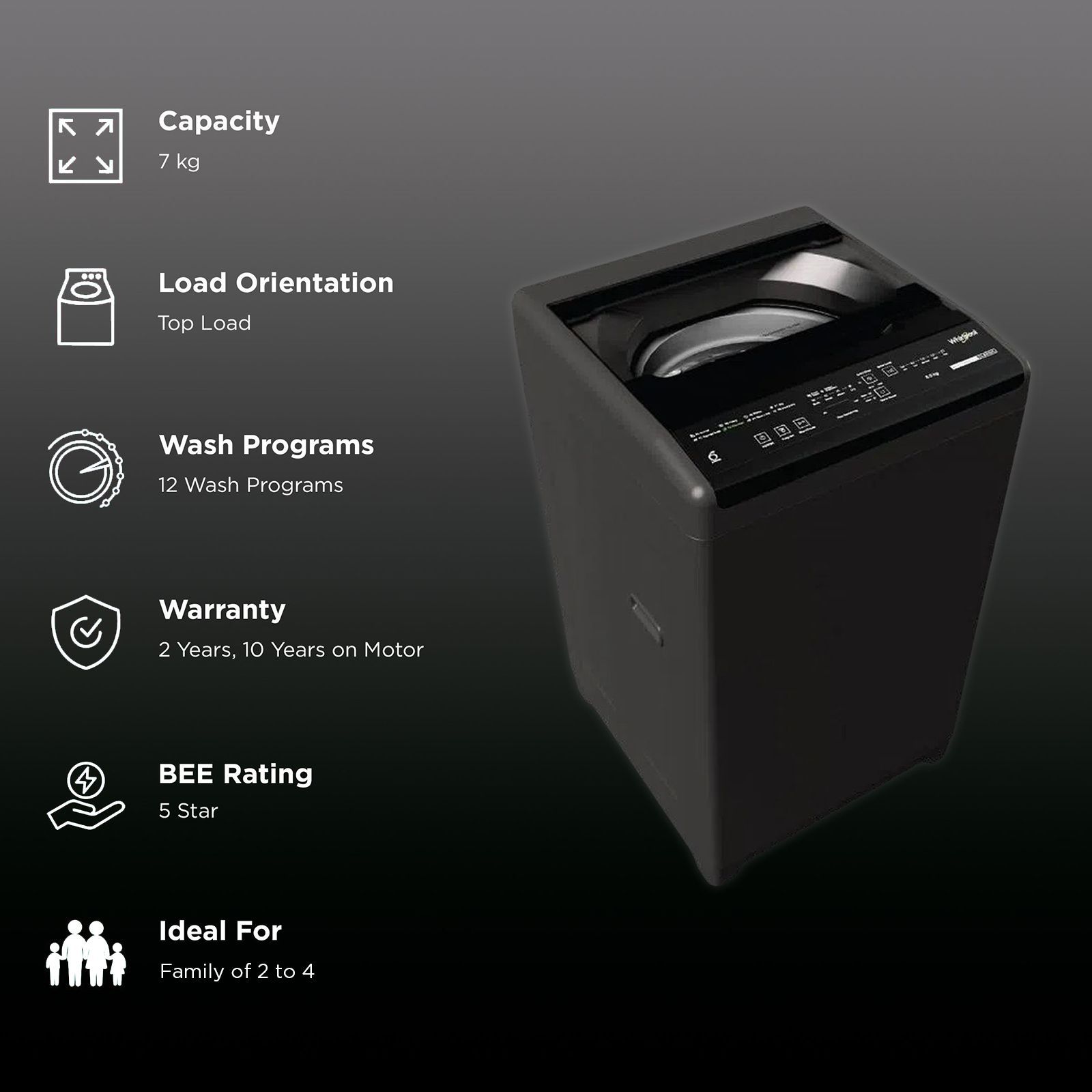 Whirlpool 7 kg 5 Star Fully Automatic Top Load Washing Machine (Classic, 31616, 6th Sense Technology, Grey)_2