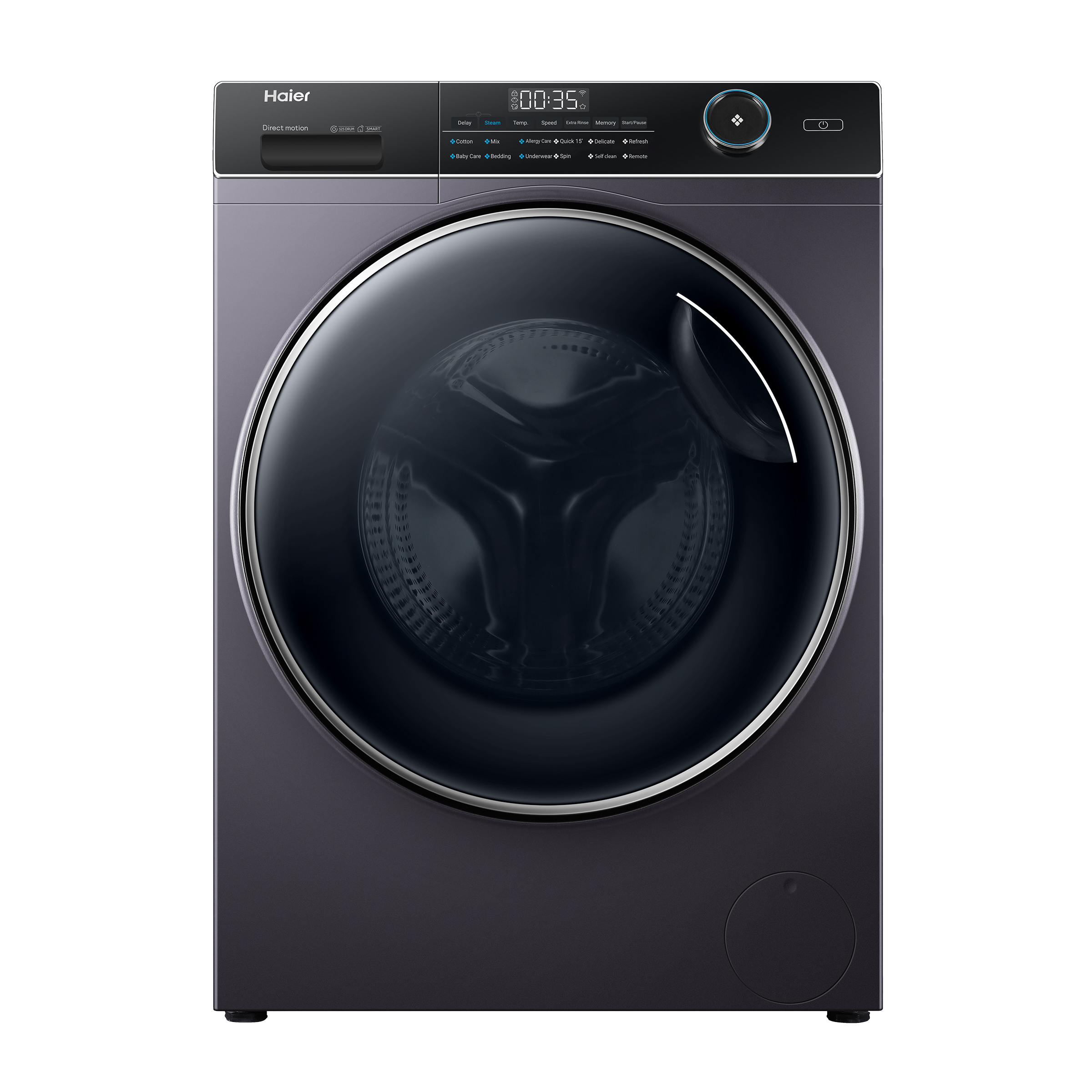 Haier 8 kg Fully Automatic Front Load Washing Machine (HW80-DM14959CS6U1, Direct Motion Motor, Starry Silver)_1