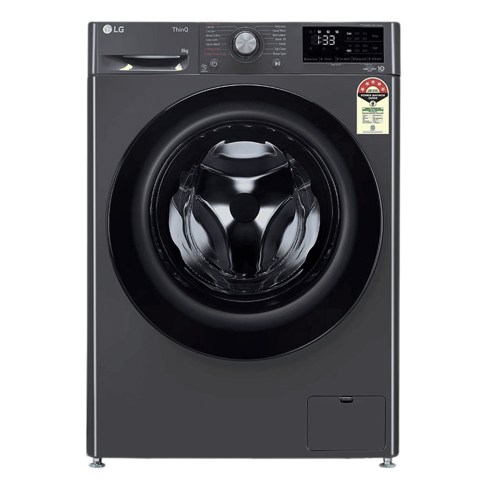LG 8 Kg 5 Star Inverter Fully Automatic Front Load Washing Machine (FHP1208A5M.AMBQEIL, In-built Heater, Middle Black)_1