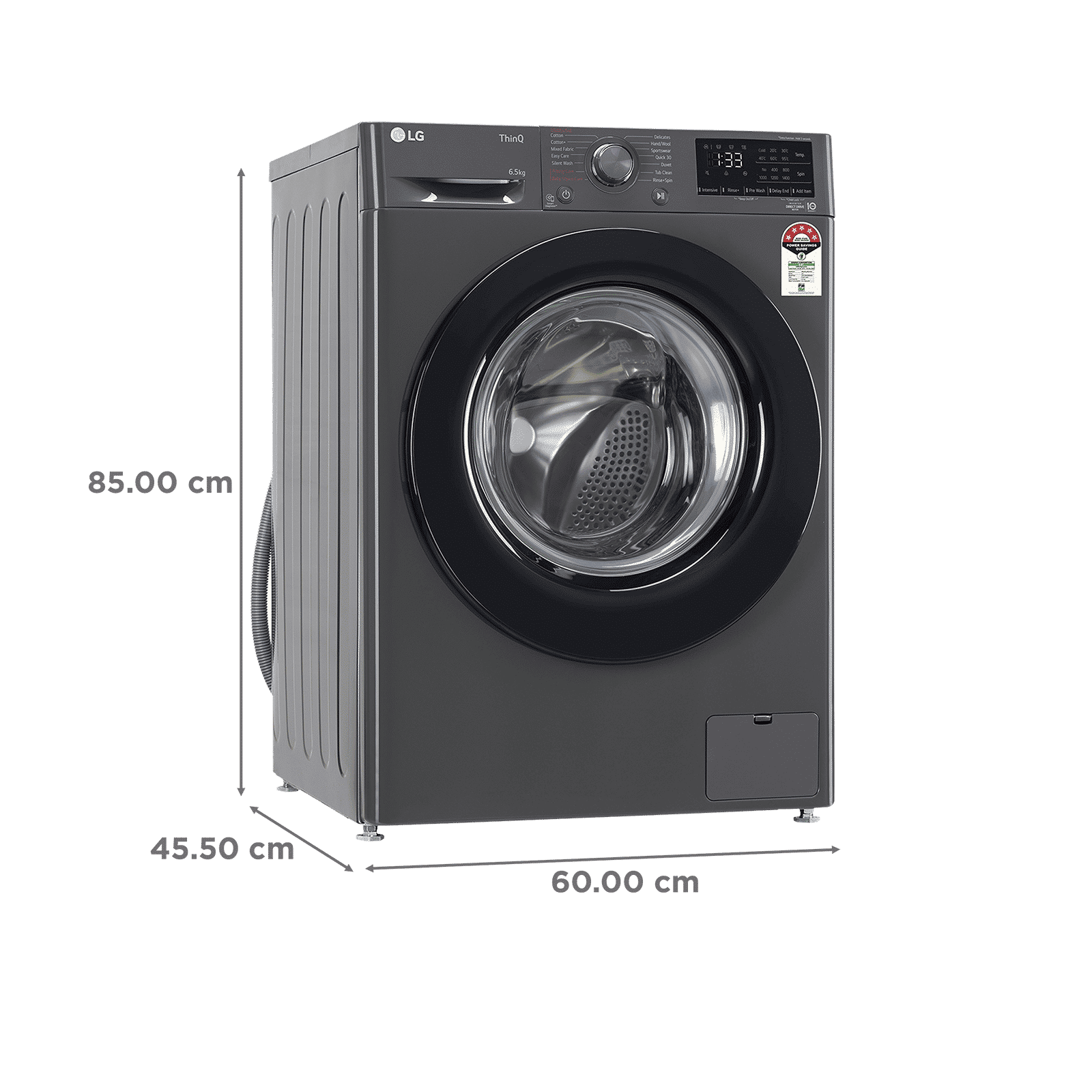 LG 6.5 Kg 5 Star Fully Automatic Front Load Washing Machine (FHV1265Z2M.ABMQEIL, Steam Wash, Middle Black)_3