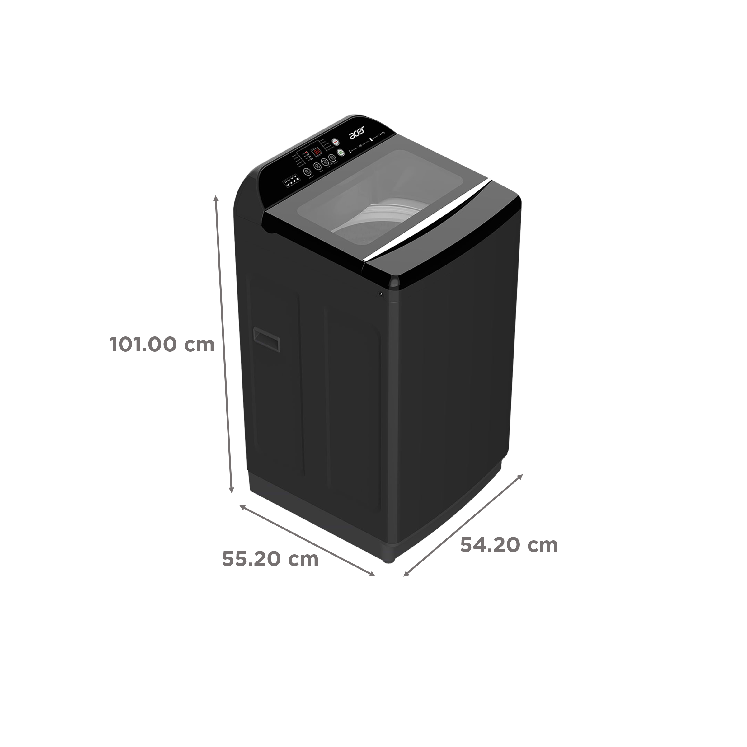 acer 8 kg 5 Star Fully Automatic Top Load Washing Machine (Halo Wash, AR80FATLP1GT, AiSense, Grey)_3