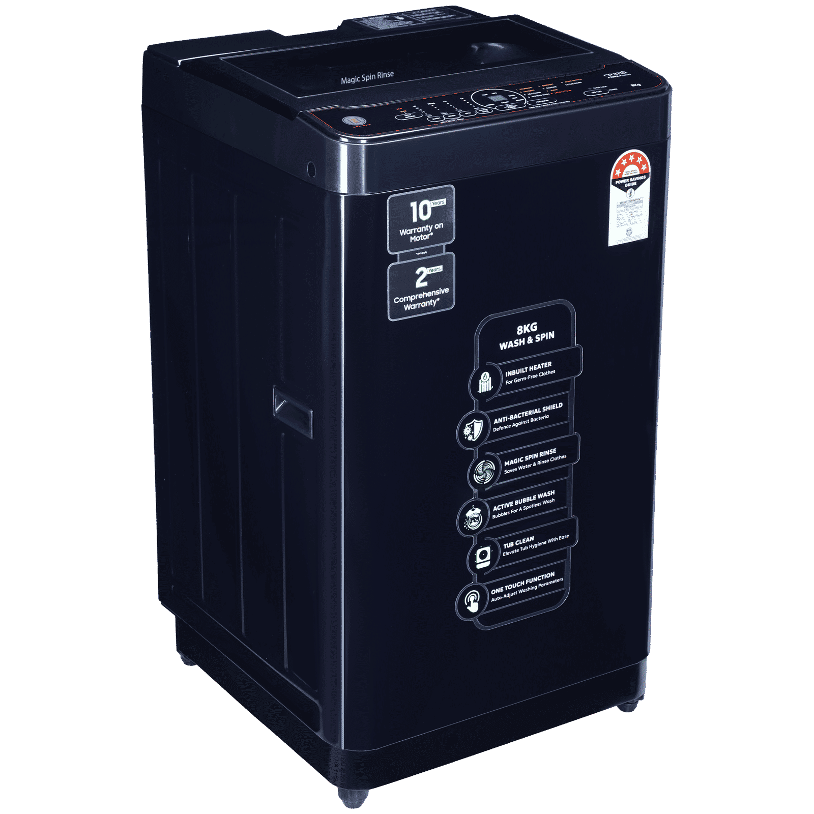 Croma 8 kg 5 Star Fully Automatic Top Load Washing Machine ( In-built Heater, Pure Black) Croma 8 kg 5 Star Fully Automatic Top Load Washing Machine ( In-built Heater, Pure Black)_5