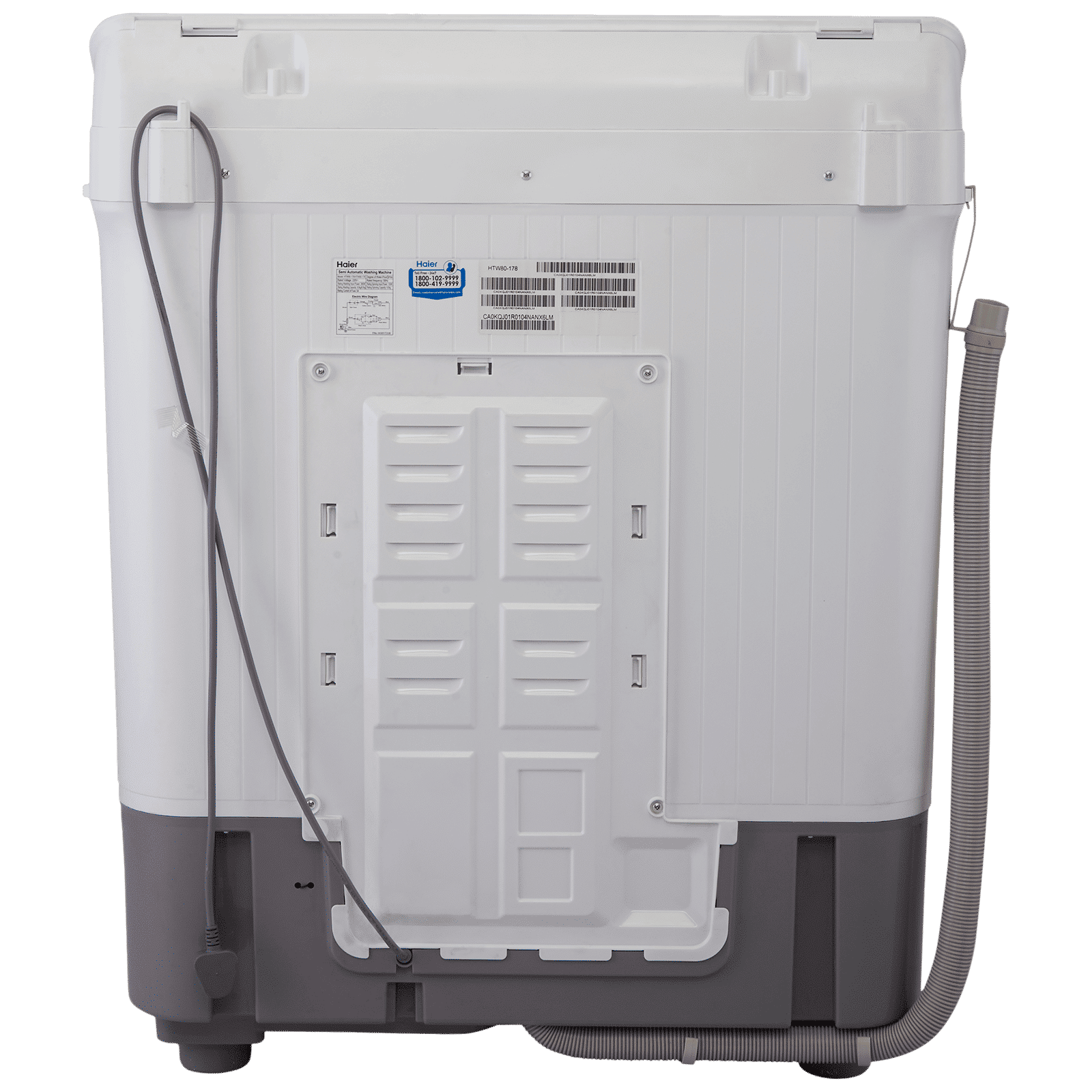 Haier 8 kg 5 Star Semi Automatic Washing Machine with Anti Bacterial Vortex Pulsator (178, HTW80-178, Burgundy with Flower)_8