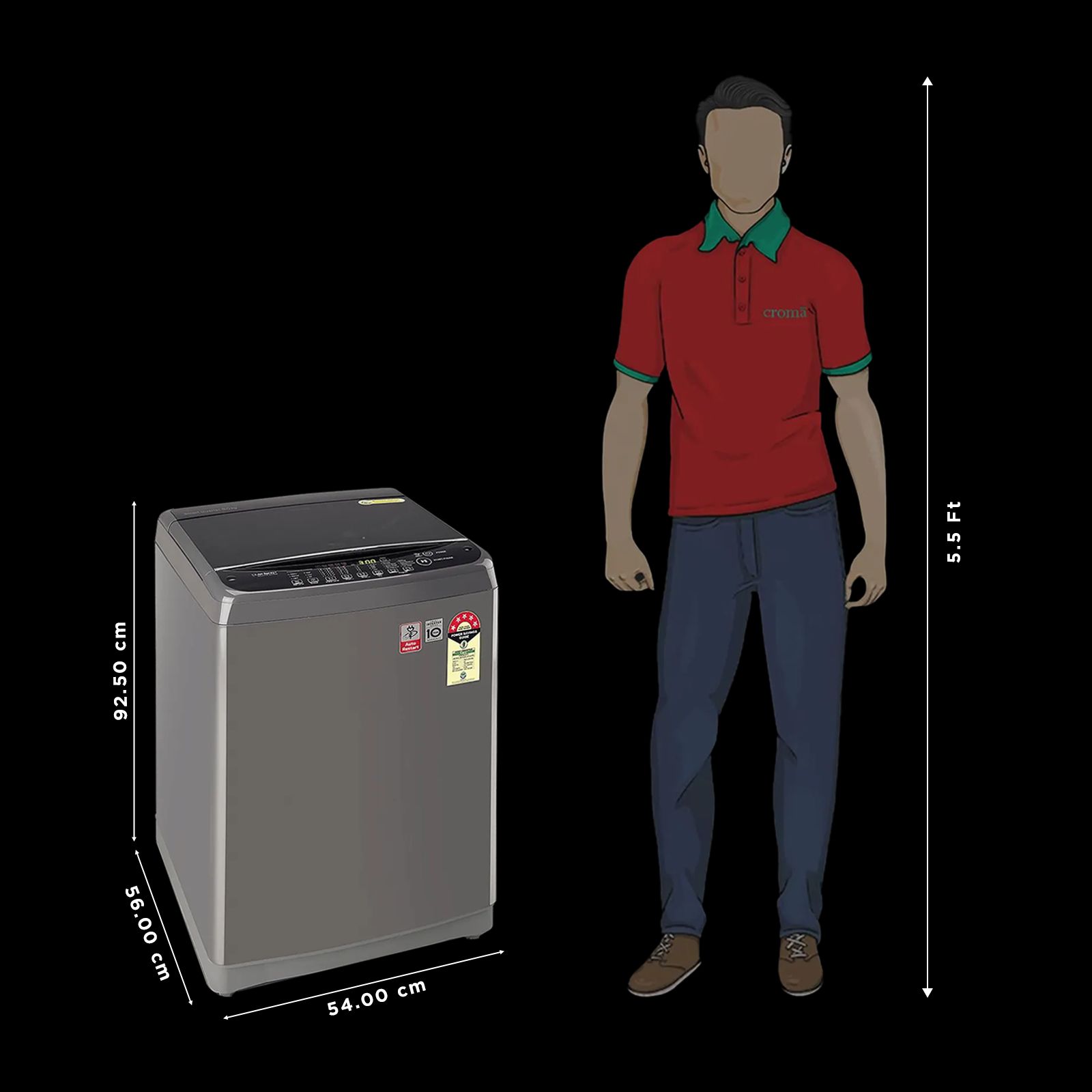 LG 8 kg 5 Star Inverter Fully Automatic Top Load Washing Machine (T80AJMB1Z.ABMQEIL, Stainless Steel Tub, Middle Black)_3