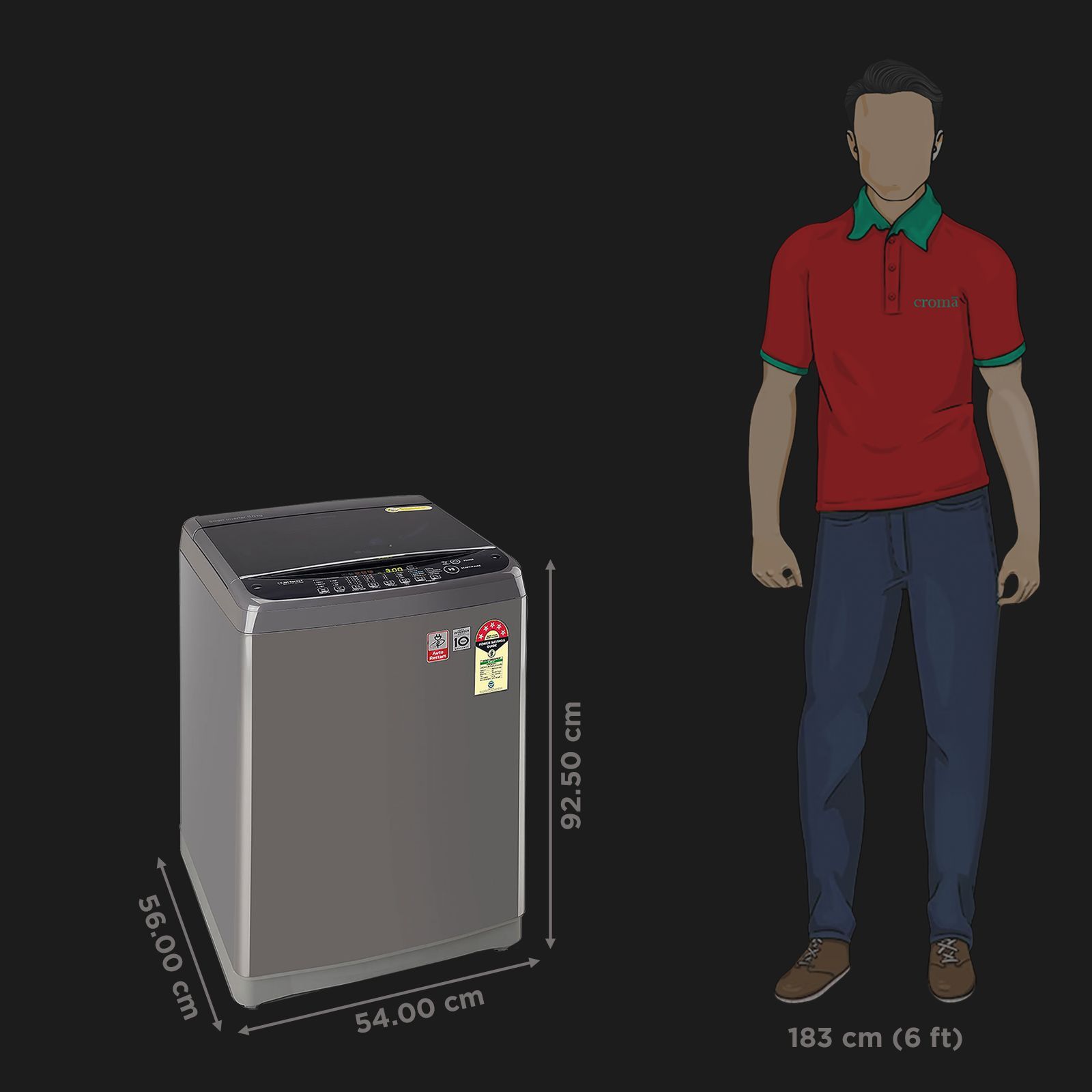 LG 8 kg 5 Star Inverter Fully Automatic Top Load Washing Machine (T80AJMB1Z.ABMQEIL, Stainless Steel Tub, Middle Black)_3