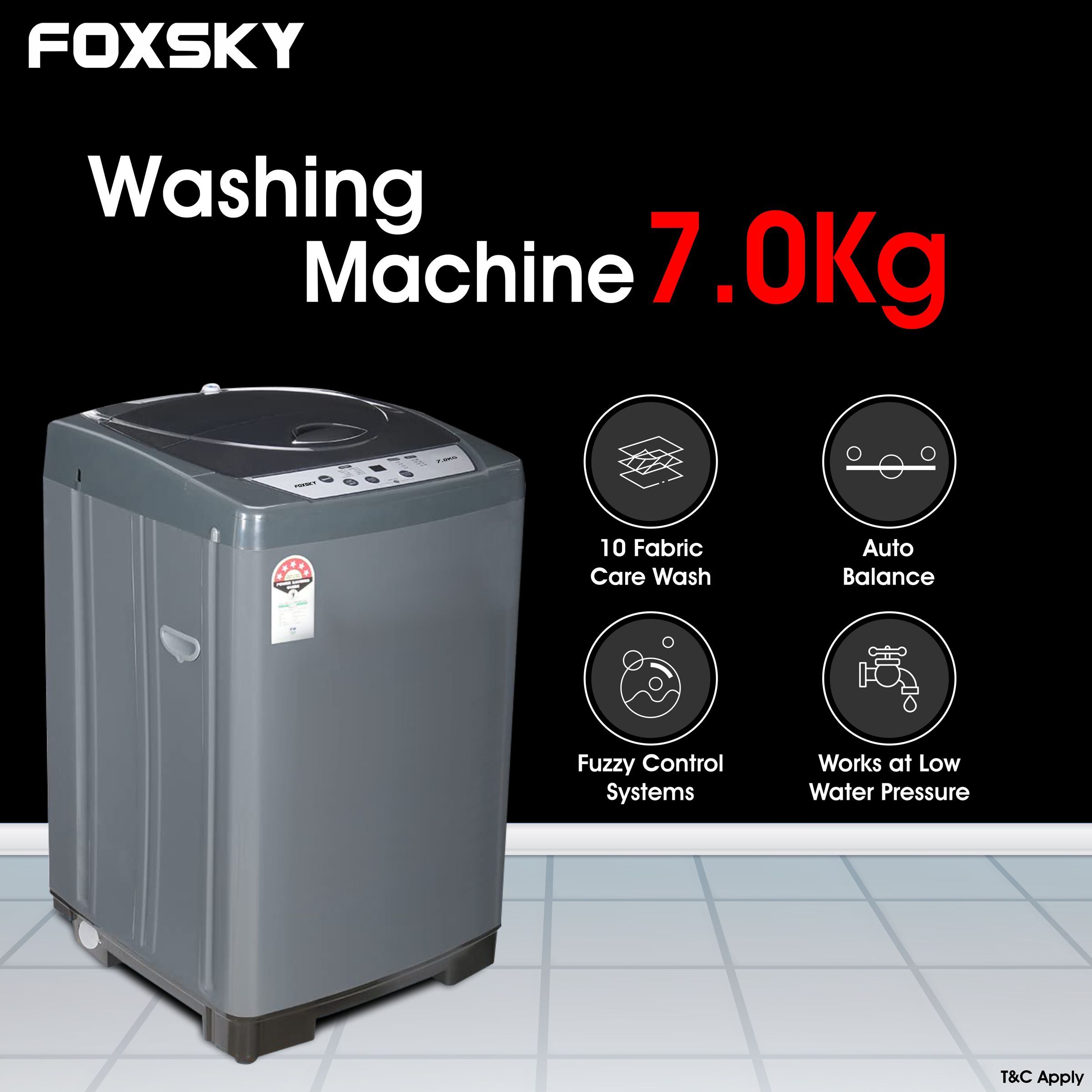 FOXSKY 7 kg 5 Star Fully Automatic Top Load Washing Machine (FSTL7KG, Stainless Steel Drum, Silver)_2