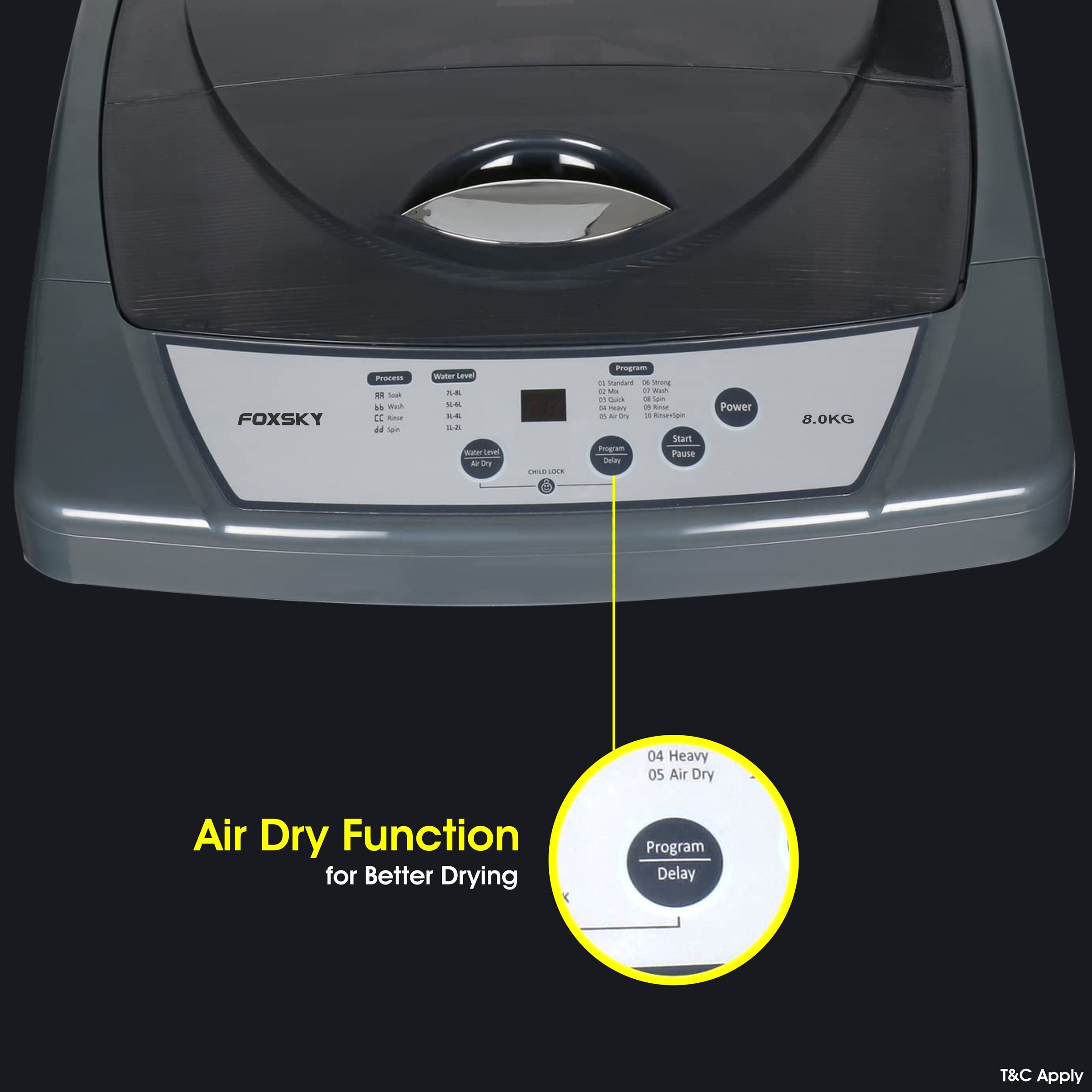 FOXSKY 8 kg 5 Star Fully Automatic Top Load Washing Machine (FSTL8KG, Stainless Steel Drum, Silver)_3