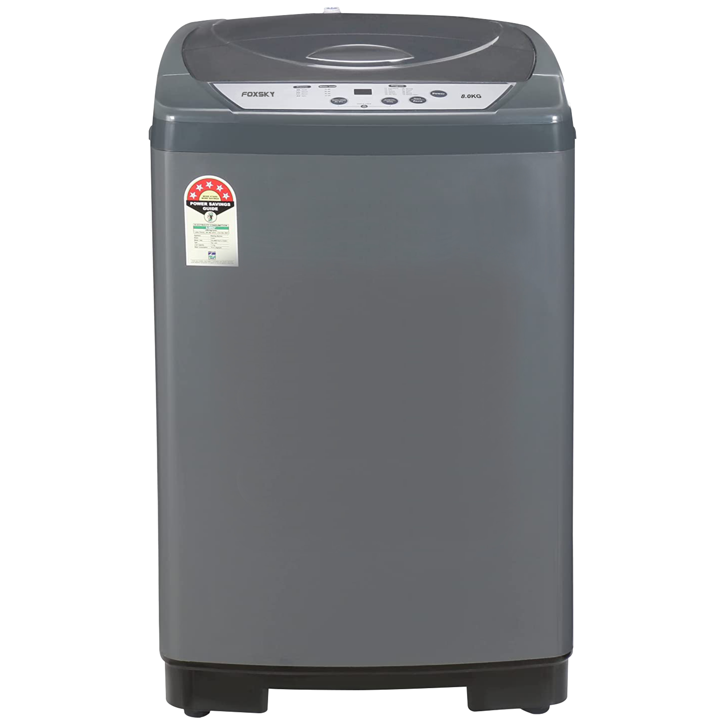 FOXSKY 8 kg 5 Star Fully Automatic Top Load Washing Machine (FSTL8KG, Stainless Steel Drum, Silver)_1
