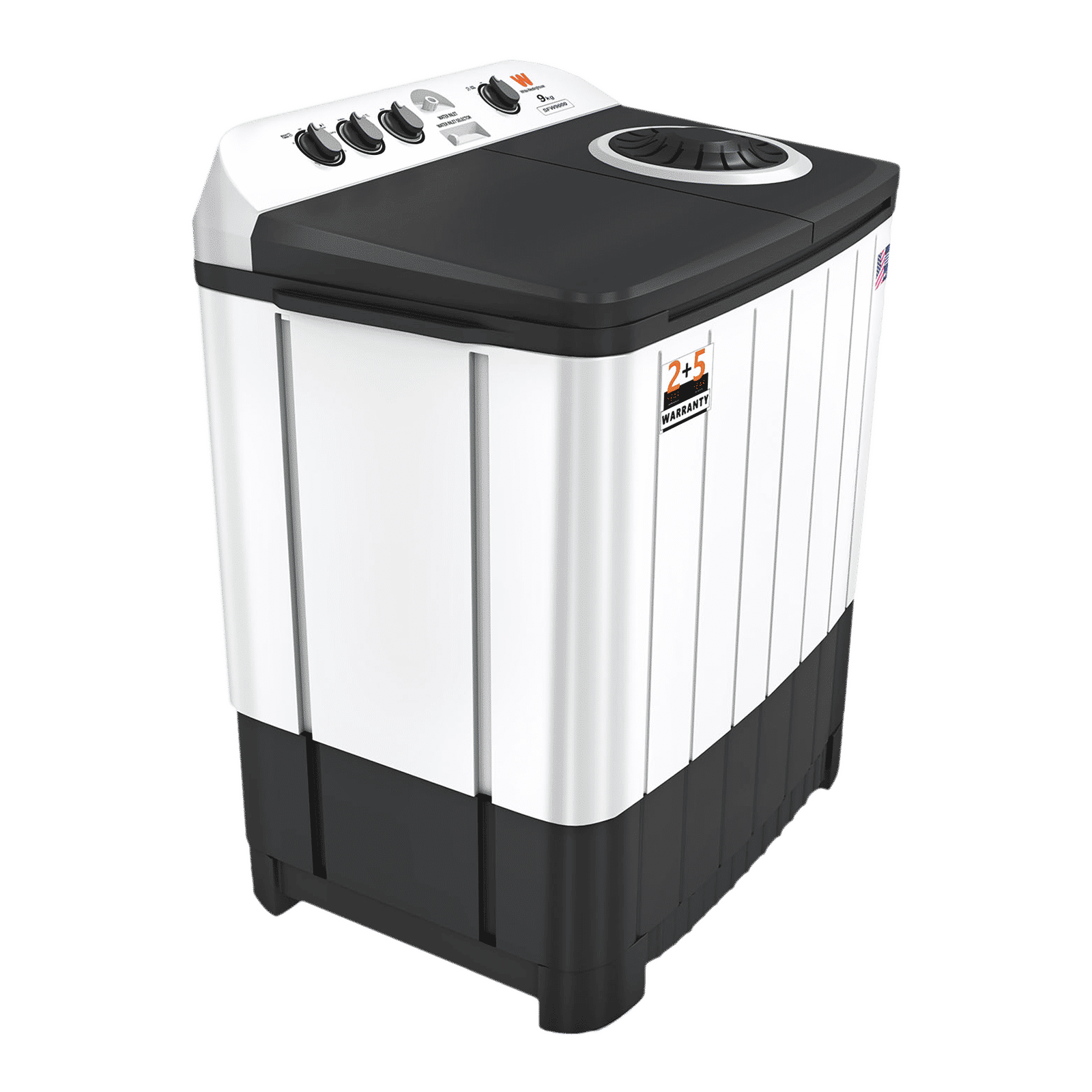 White Westinghouse 9 kg Semi Automatic Washing Machine with 3 Wash Programs (FlexyDry, SFW9000, White and Black)_4