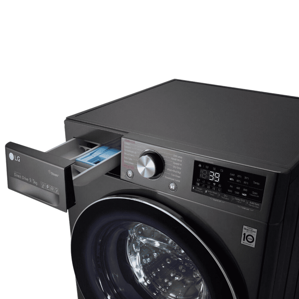 LG 9/5 kg 5 Star Fully Automatic Front Load Washer Dryer(FHD0905STB.ABLQEIL, In-built Heater, Black)_16
