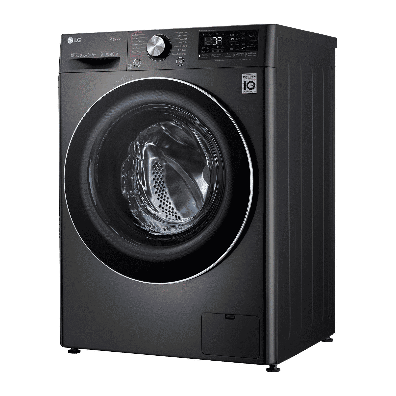 LG 9/5 kg 5 Star Fully Automatic Front Load Washer Dryer(FHD0905STB.ABLQEIL, In-built Heater, Black)_6