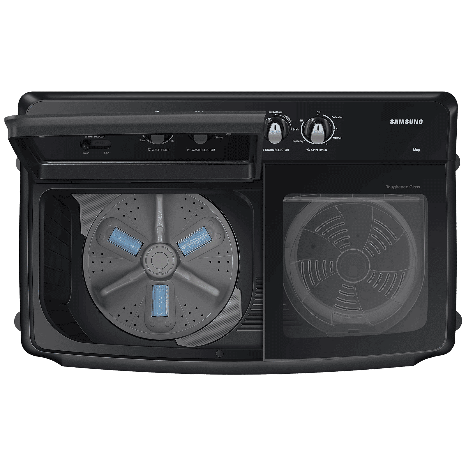 SAMSUNG 8 kg 5 Star Semi Automatic Washing Machine with Hexa Storm Pulsator (WT80B3560GB/TL, Dark Gray)_4