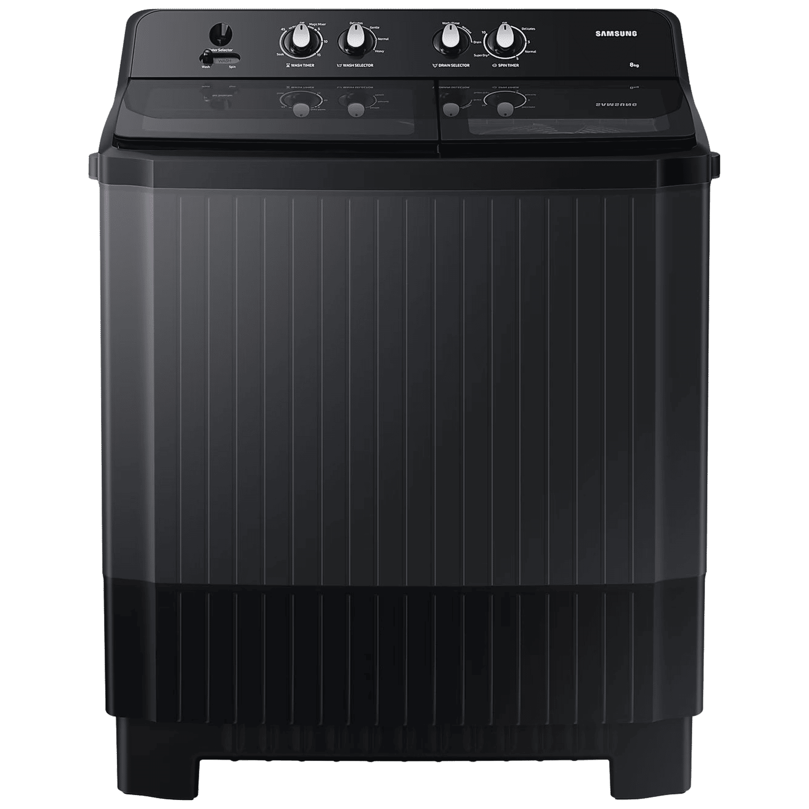 SAMSUNG 8 kg 5 Star Semi Automatic Washing Machine with Hexa Storm Pulsator (WT80B3560GB/TL, Dark Gray)_1