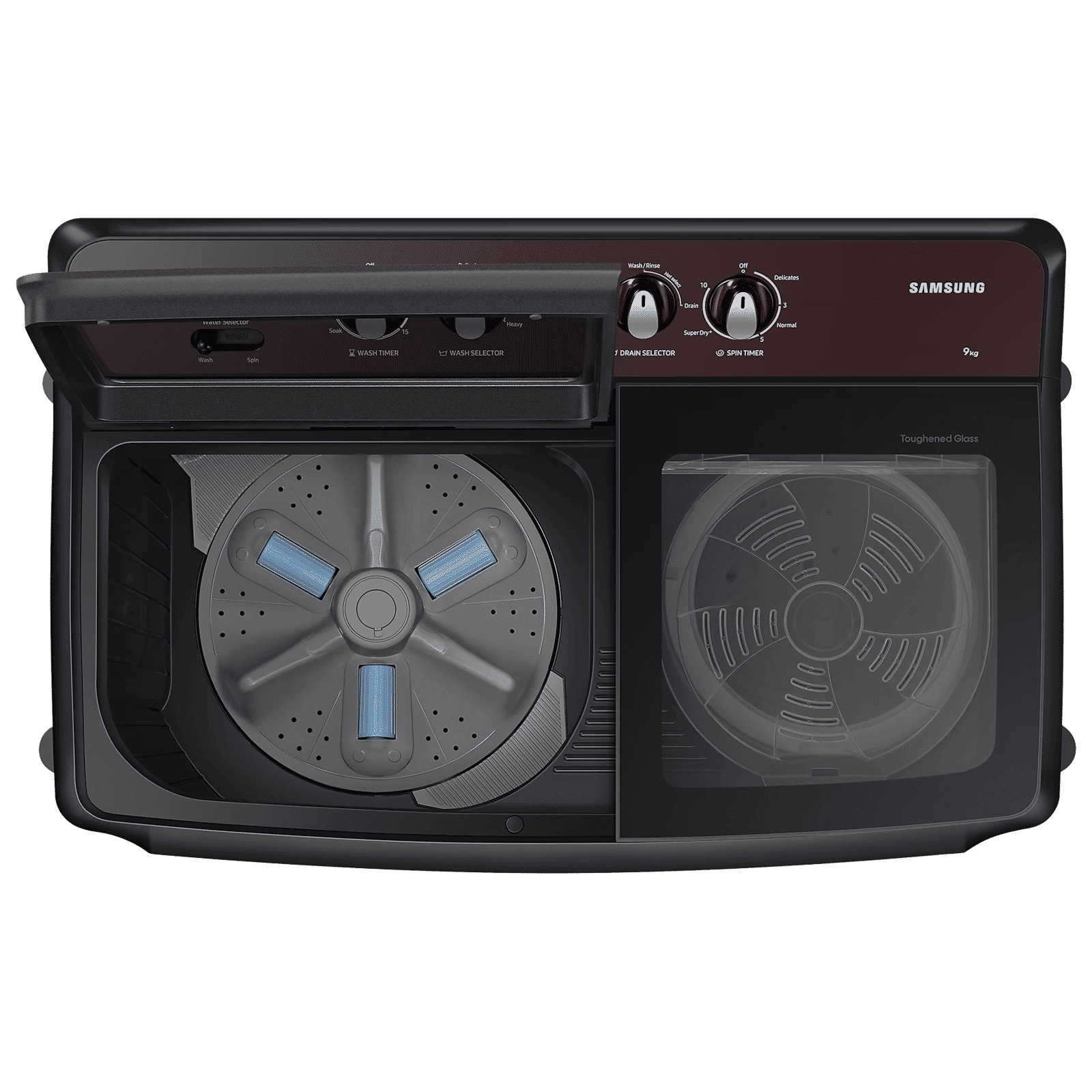 SAMSUNG 9 kg 5 Star Semi Automatic Washing Machine with Hexa Storm Pulsator (WT90B3560RB/TL, Dark Gray)_4