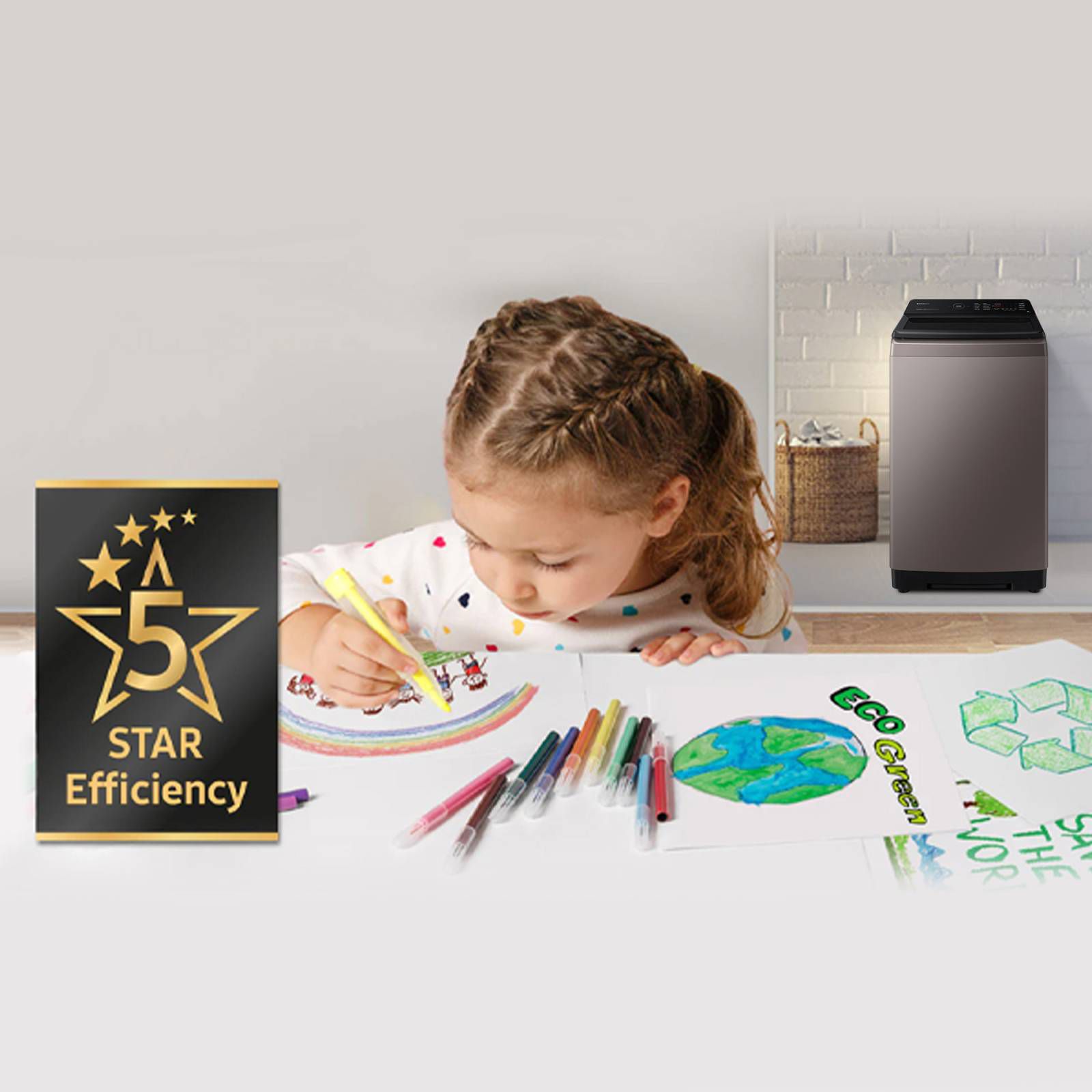 SAMSUNG 8 kg 5 Star Inverter Fully Automatic Top Load Washing Machine (WA80BG4546BRTL, Diamond Drum, Rose Brown)_13