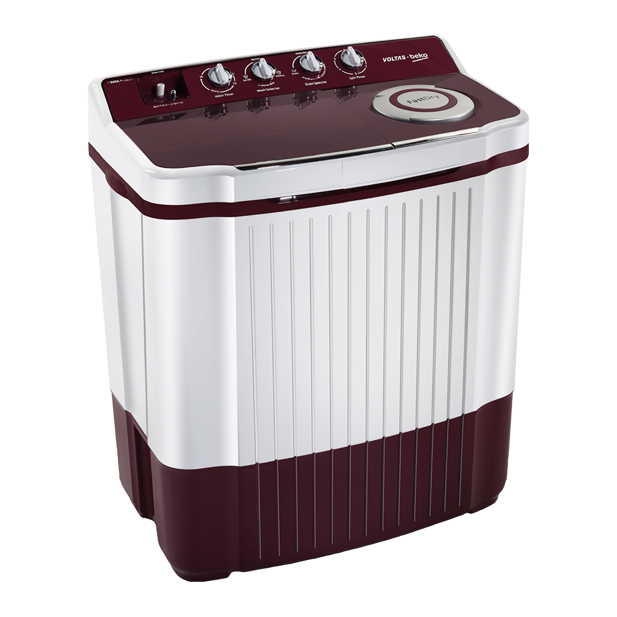 VOLTAS beko 7.5 kg 5 Star Semi Automatic Washing Machine with Water Level Adjuster (WTT75/BRTPRMDZ, Burgundy) VOLTAS beko 7.5 kg 5 Star Semi Automatic Washing Machine with Water Level Adjuster (WTT75/BRTPRMDZ, Burgundy)_4